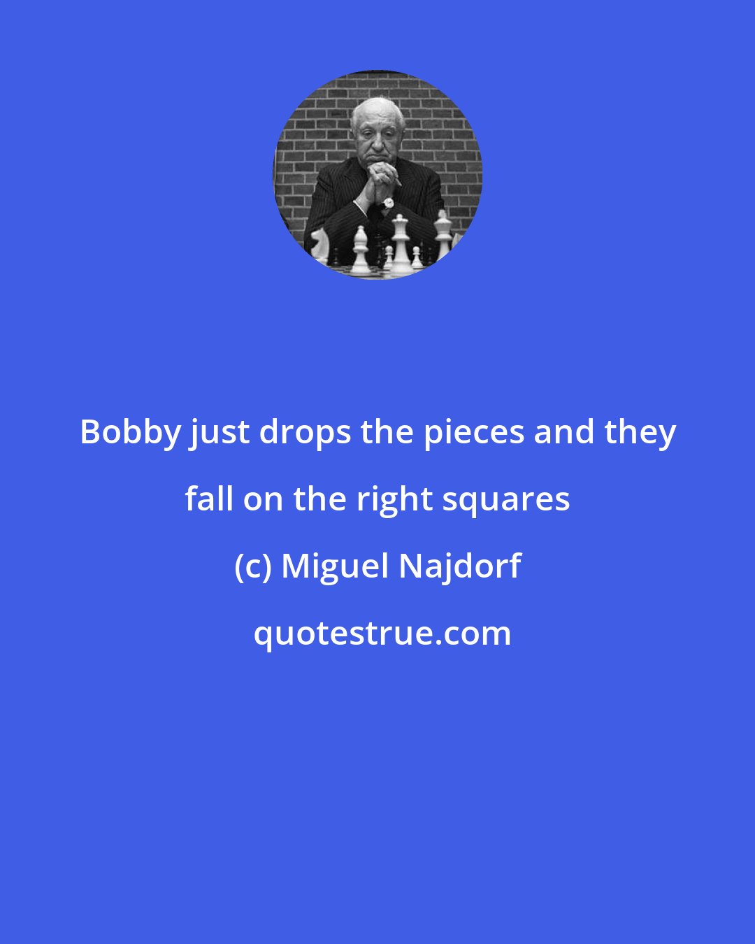 Miguel Najdorf: Bobby just drops the pieces and they fall on the right squares