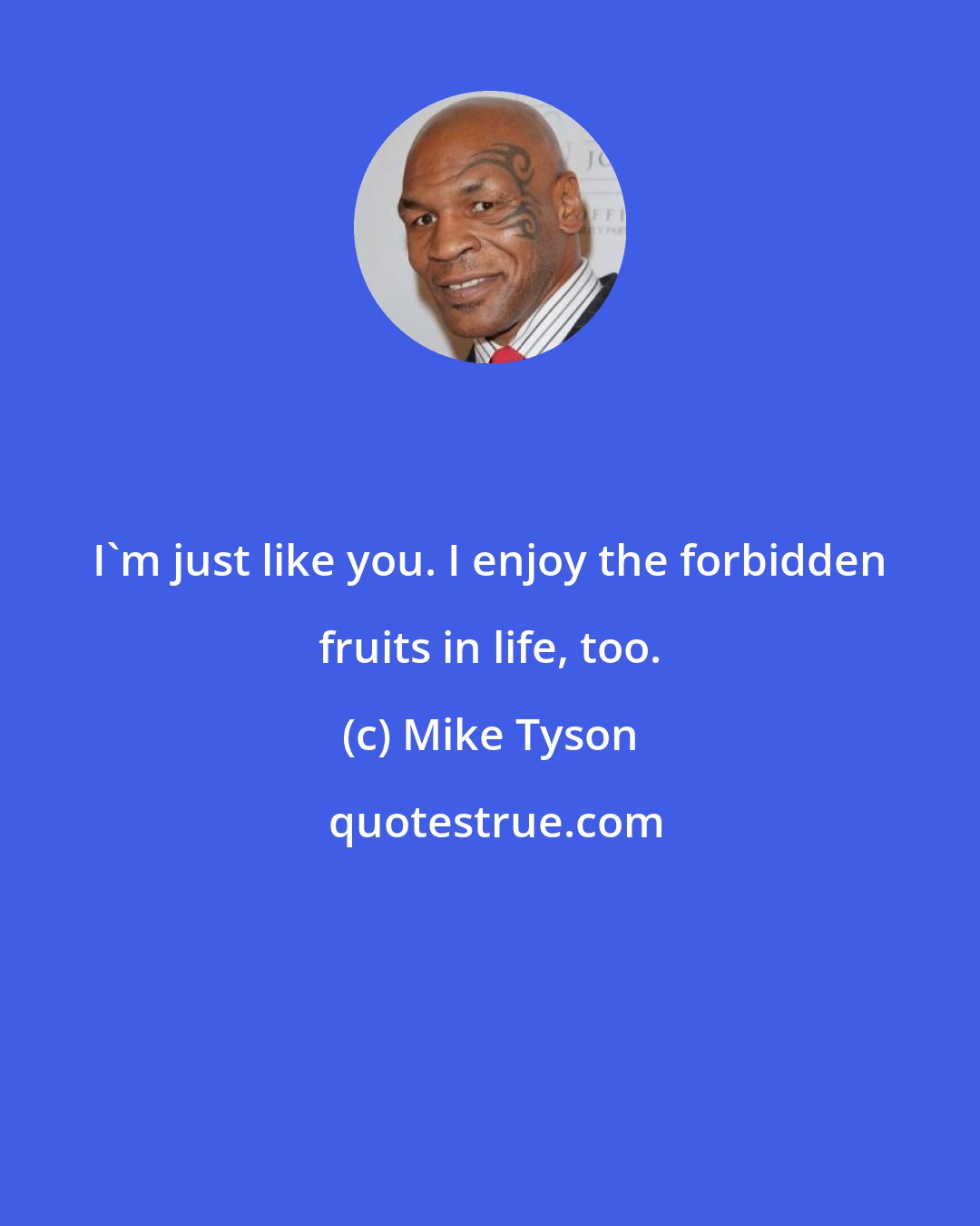 Mike Tyson: I'm just like you. I enjoy the forbidden fruits in life, too.