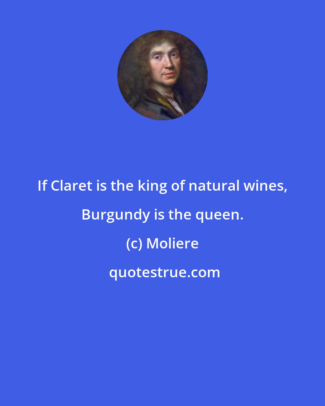 Moliere: If Claret is the king of natural wines, Burgundy is the queen.