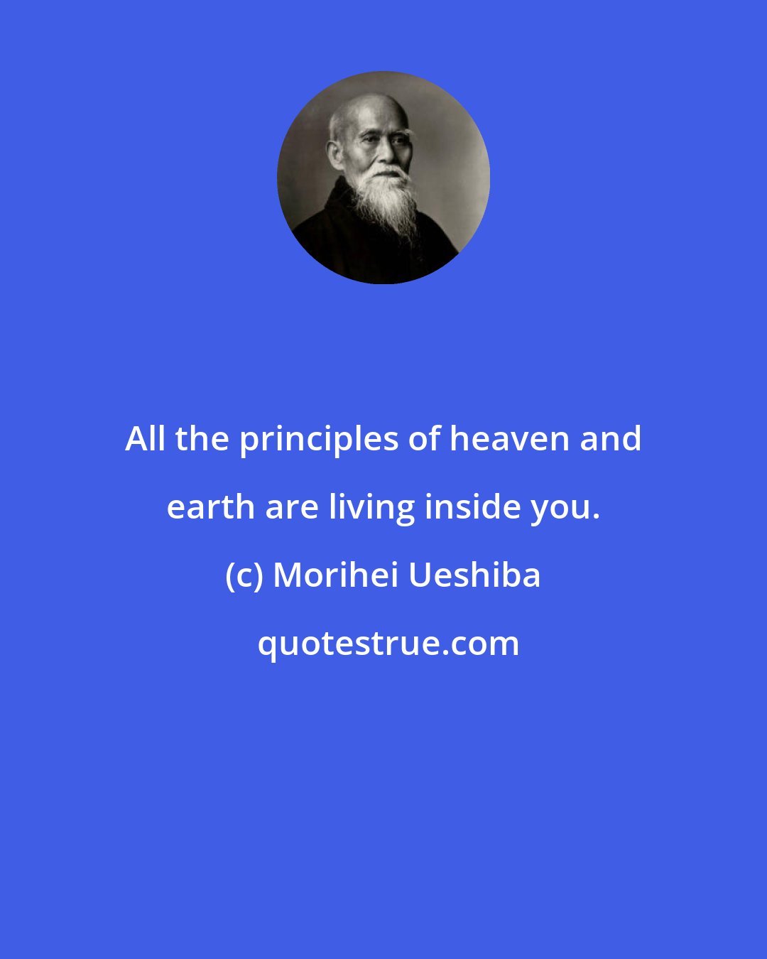 Morihei Ueshiba: All the principles of heaven and earth are living inside you.