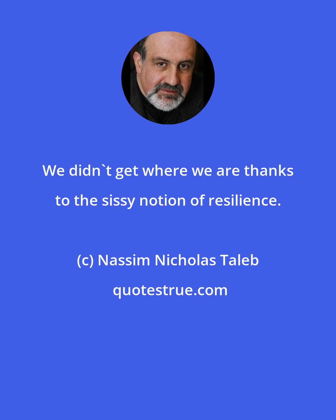 Nassim Nicholas Taleb: We didn't get where we are thanks to the sissy notion of resilience.