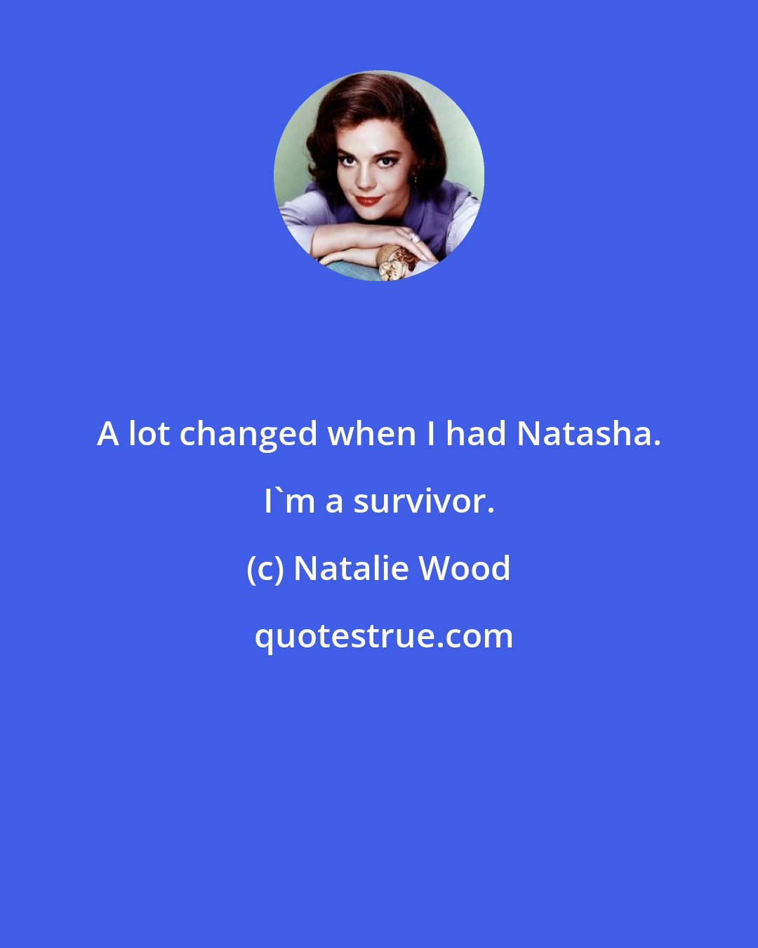 Natalie Wood: A lot changed when I had Natasha. I'm a survivor.