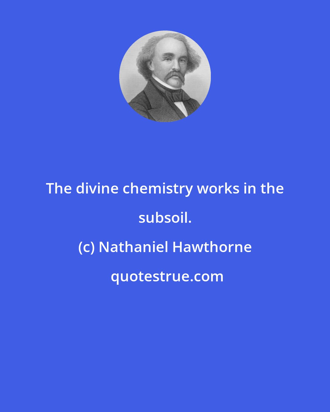 Nathaniel Hawthorne: The divine chemistry works in the subsoil.