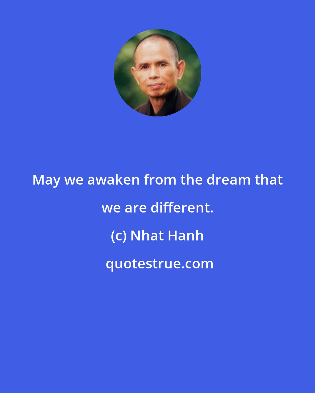 Nhat Hanh: May we awaken from the dream that we are different.