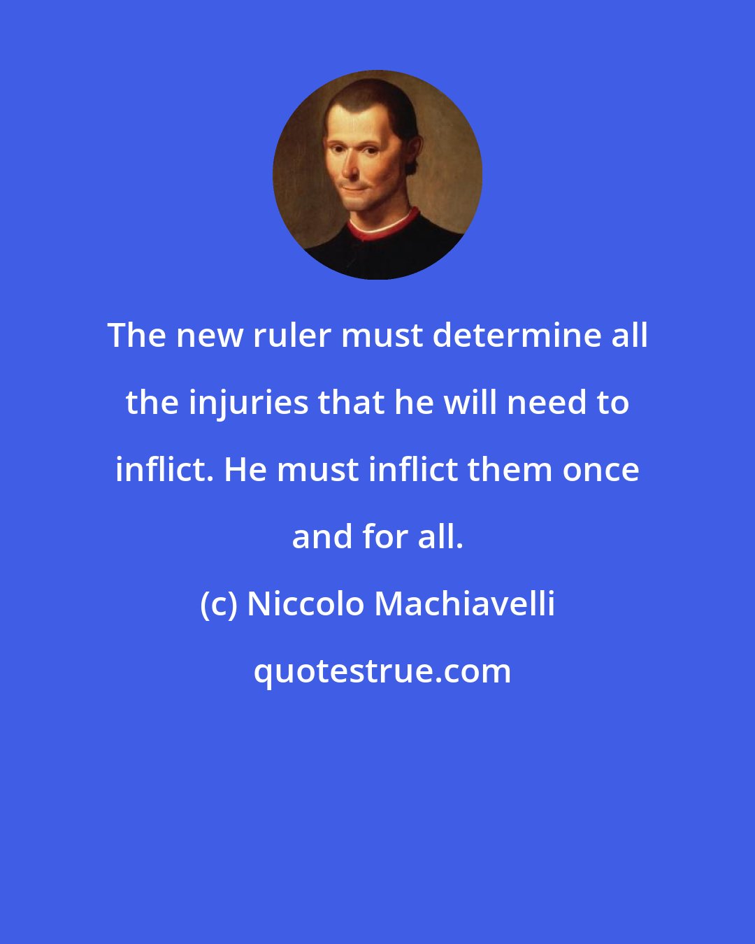 Niccolo Machiavelli: The new ruler must determine all the injuries that he will need to inflict. He must inflict them once and for all.