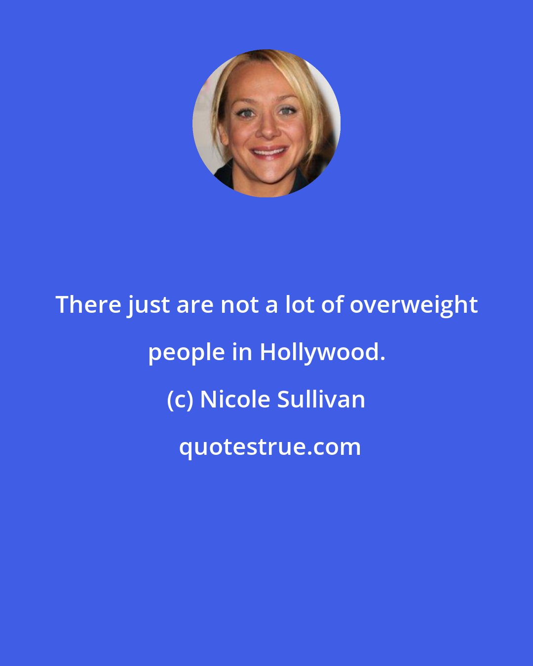 Nicole Sullivan: There just are not a lot of overweight people in Hollywood.