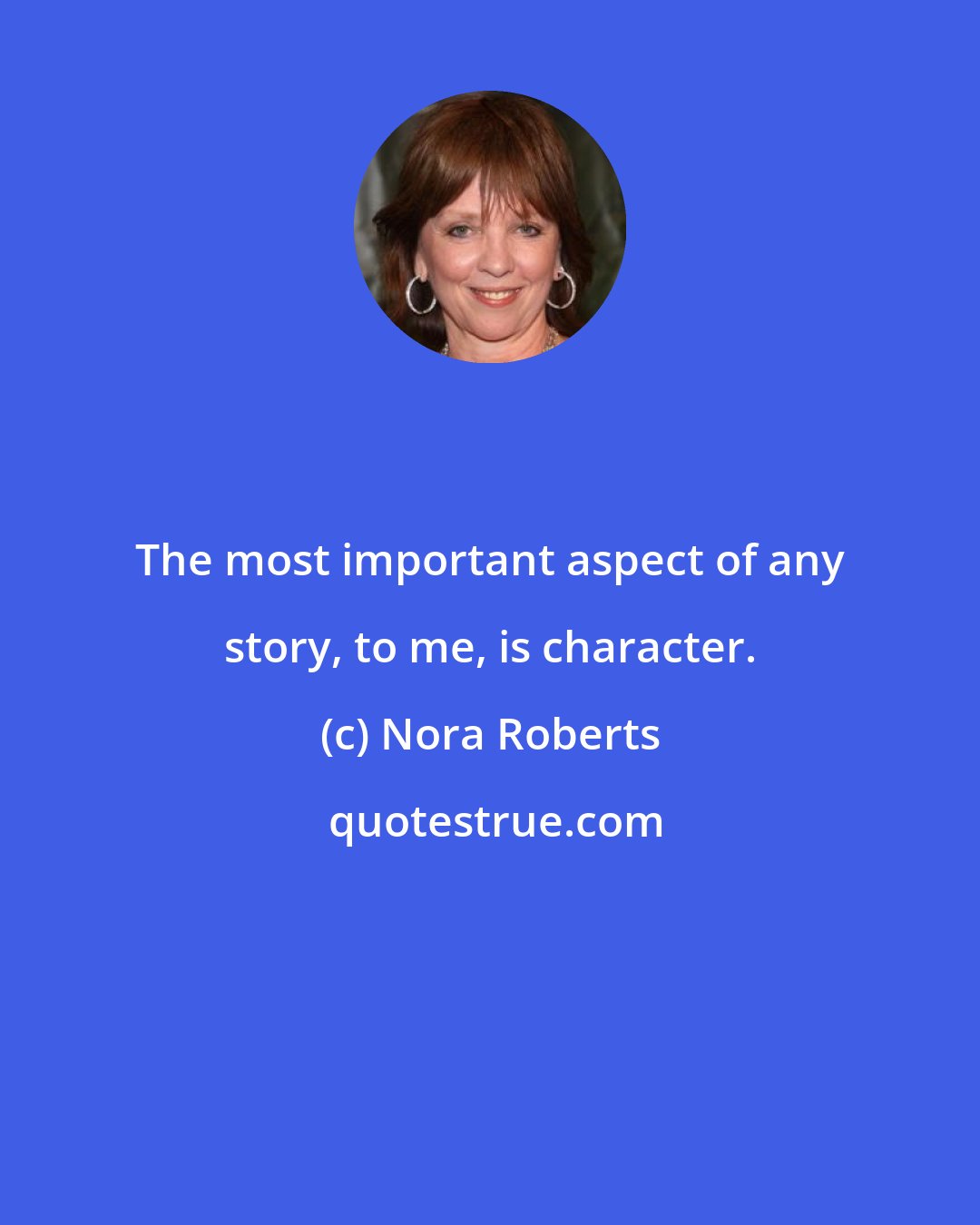 Nora Roberts: The most important aspect of any story, to me, is character.