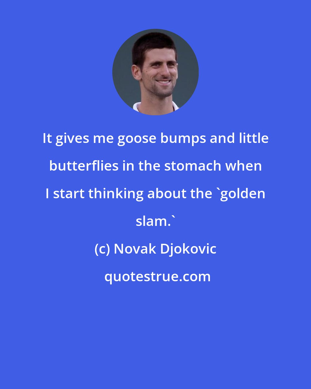 Novak Djokovic: It gives me goose bumps and little butterflies in the stomach when I start thinking about the 'golden slam.'