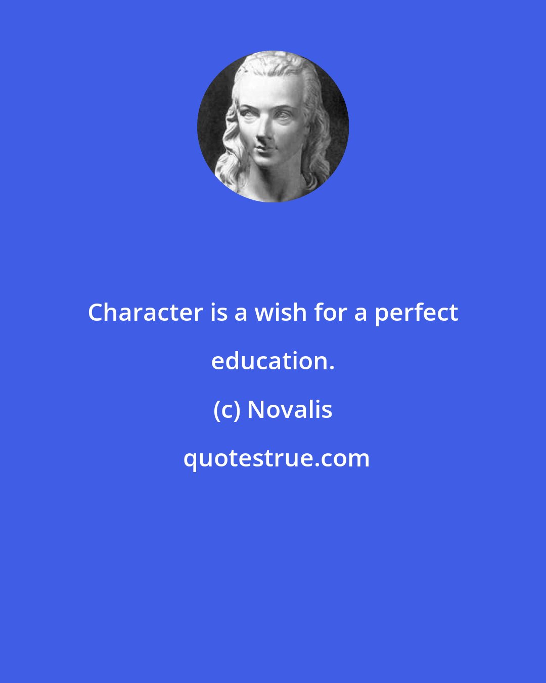 Novalis: Character is a wish for a perfect education.