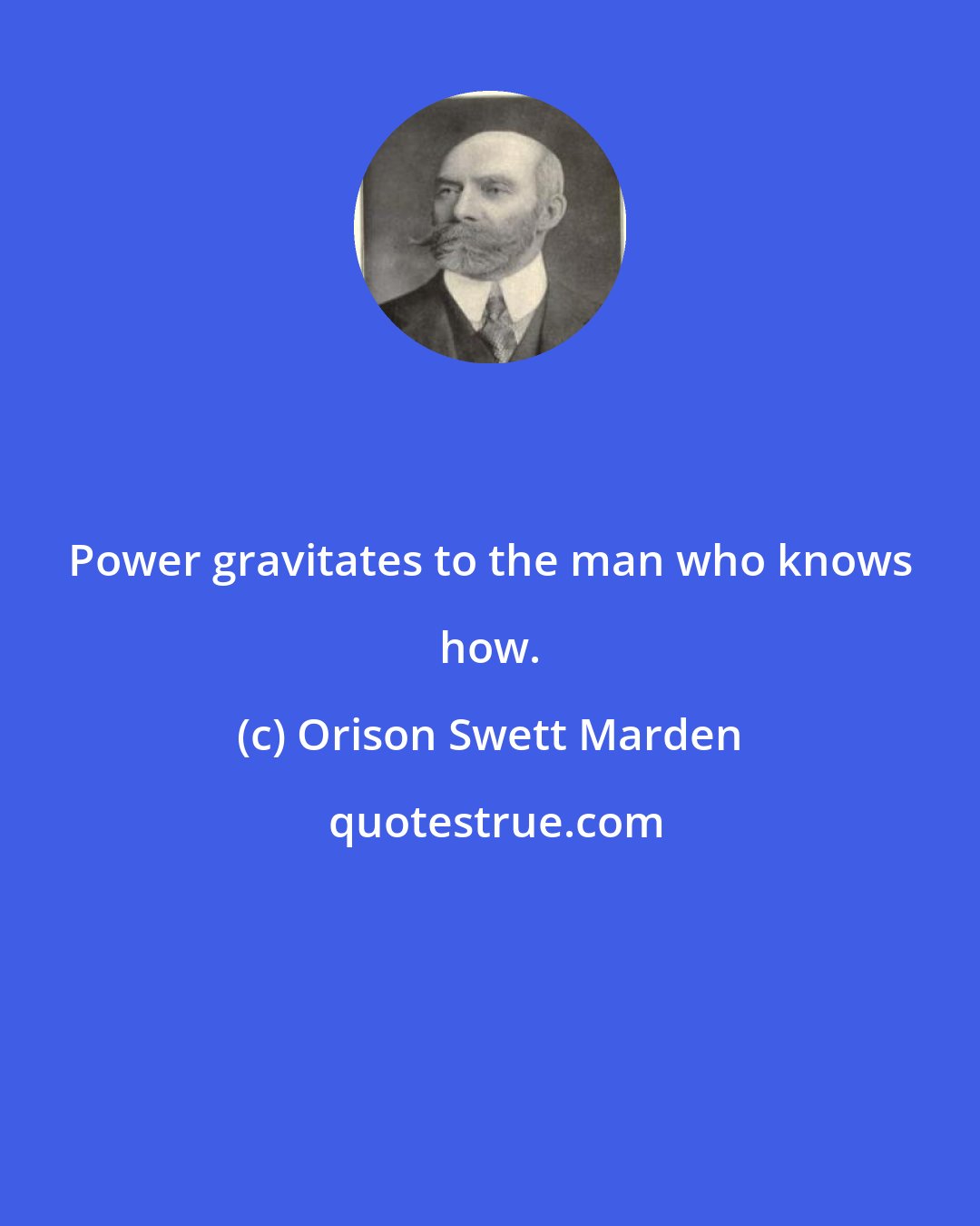 Orison Swett Marden: Power gravitates to the man who knows how.