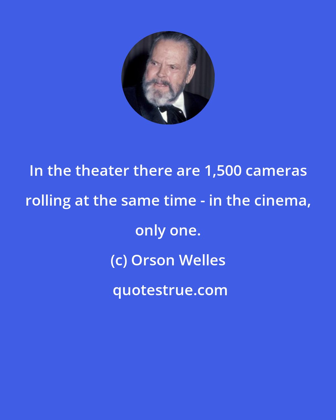 Orson Welles: In the theater there are 1,500 cameras rolling at the same time - in the cinema, only one.