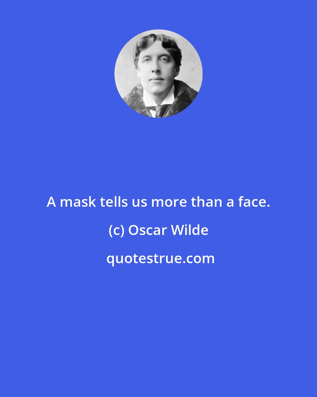 Oscar Wilde: A mask tells us more than a face.