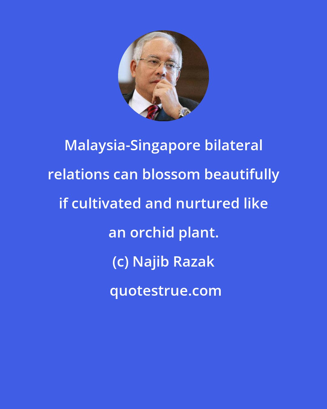 Najib Razak: Malaysia-Singapore bilateral relations can blossom beautifully if cultivated and nurtured like an orchid plant.