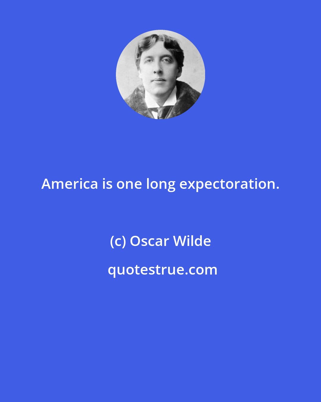 Oscar Wilde: America is one long expectoration.