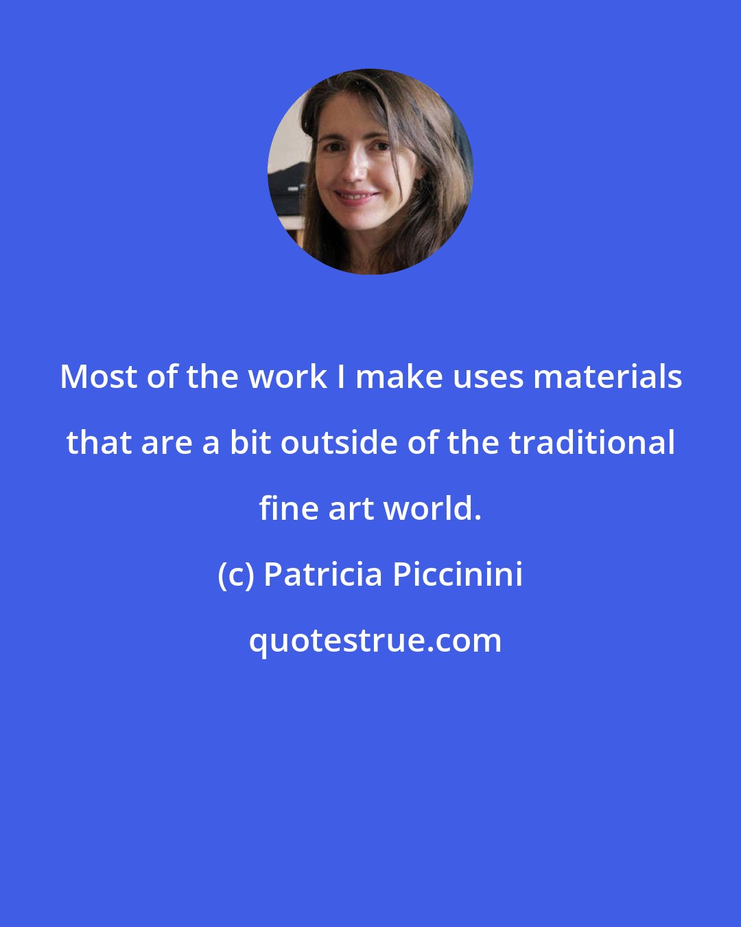 Patricia Piccinini: Most of the work I make uses materials that are a bit outside of the traditional fine art world.