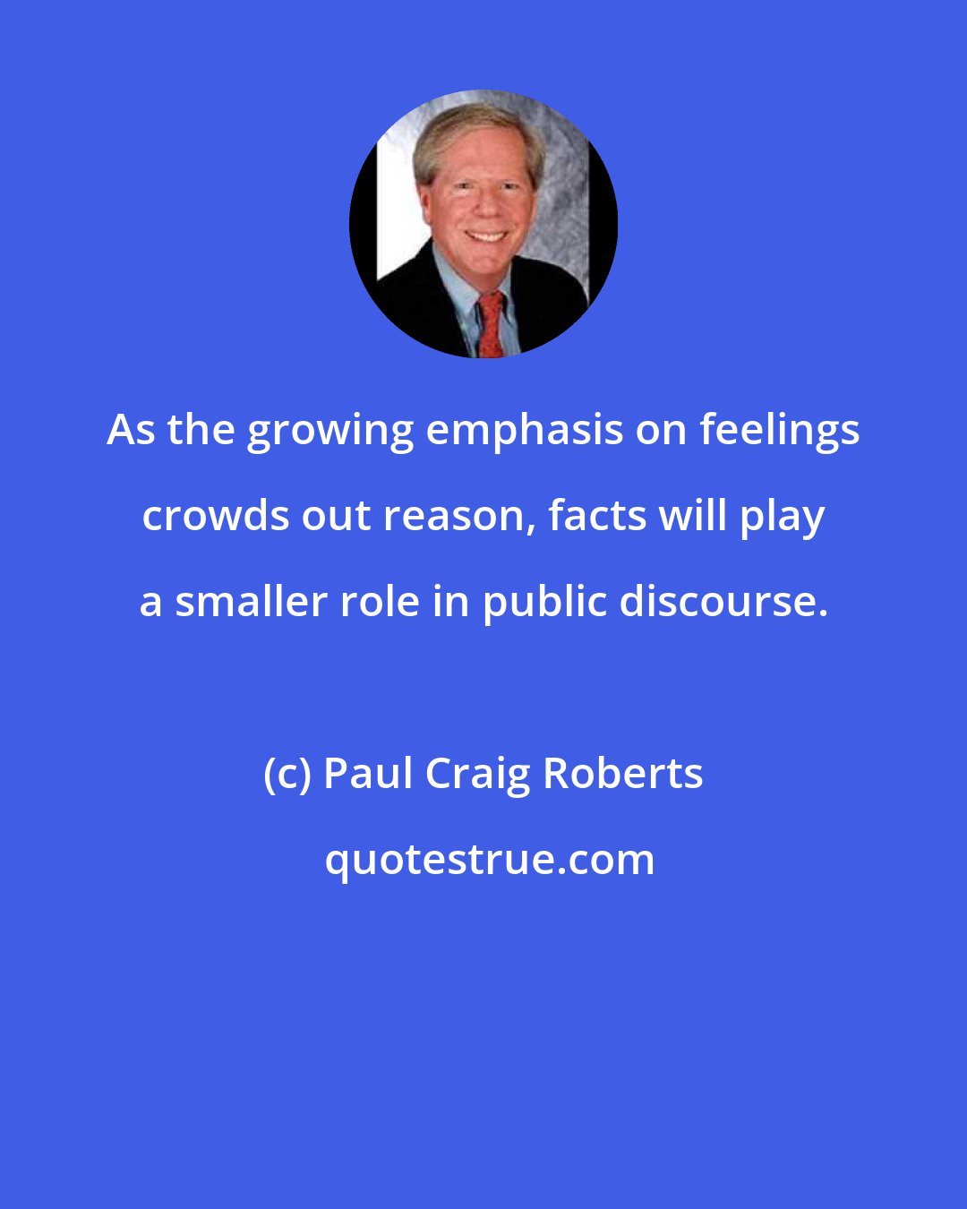 Paul Craig Roberts: As the growing emphasis on feelings crowds out reason, facts will play a smaller role in public discourse.