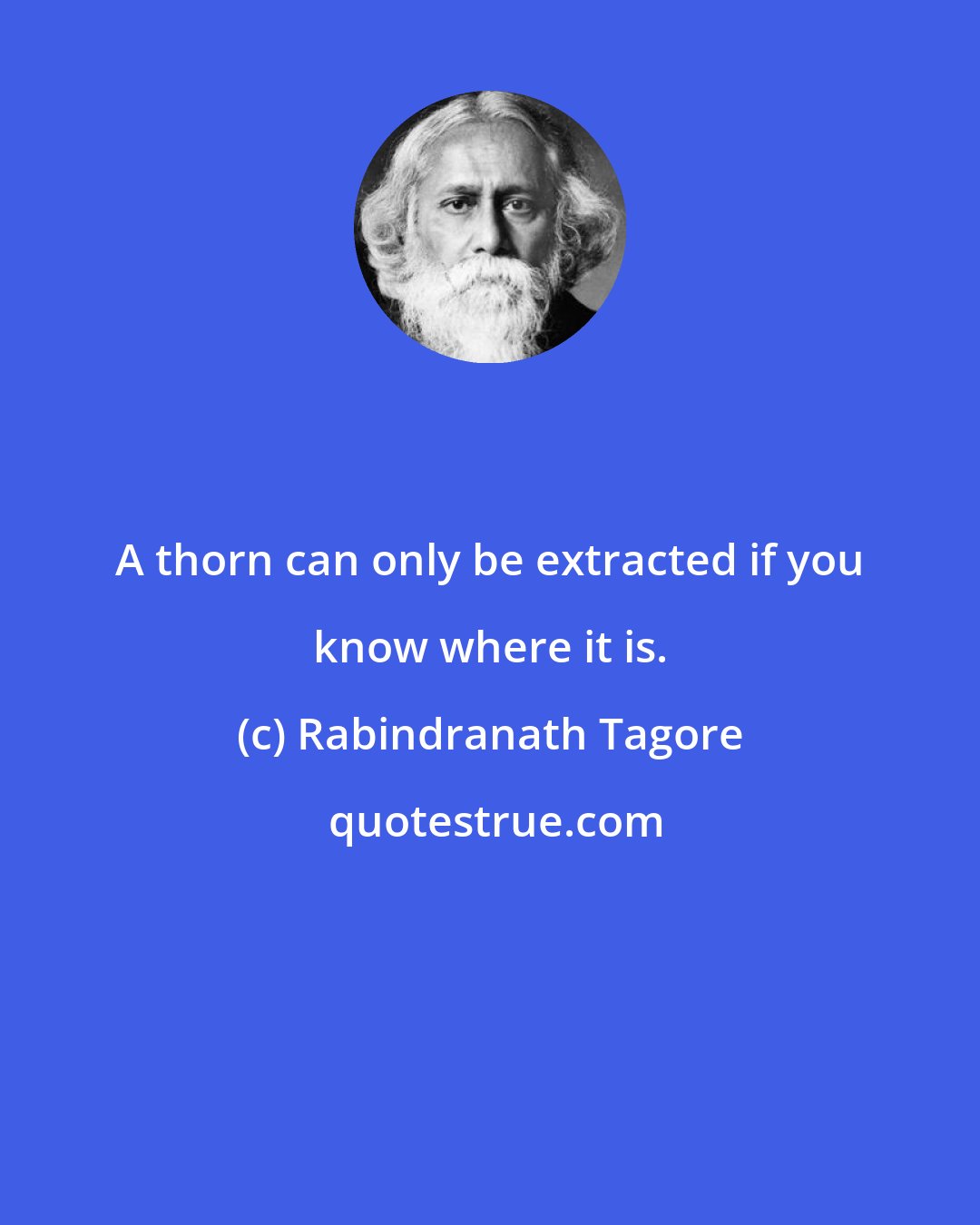 Rabindranath Tagore: A thorn can only be extracted if you know where it is.