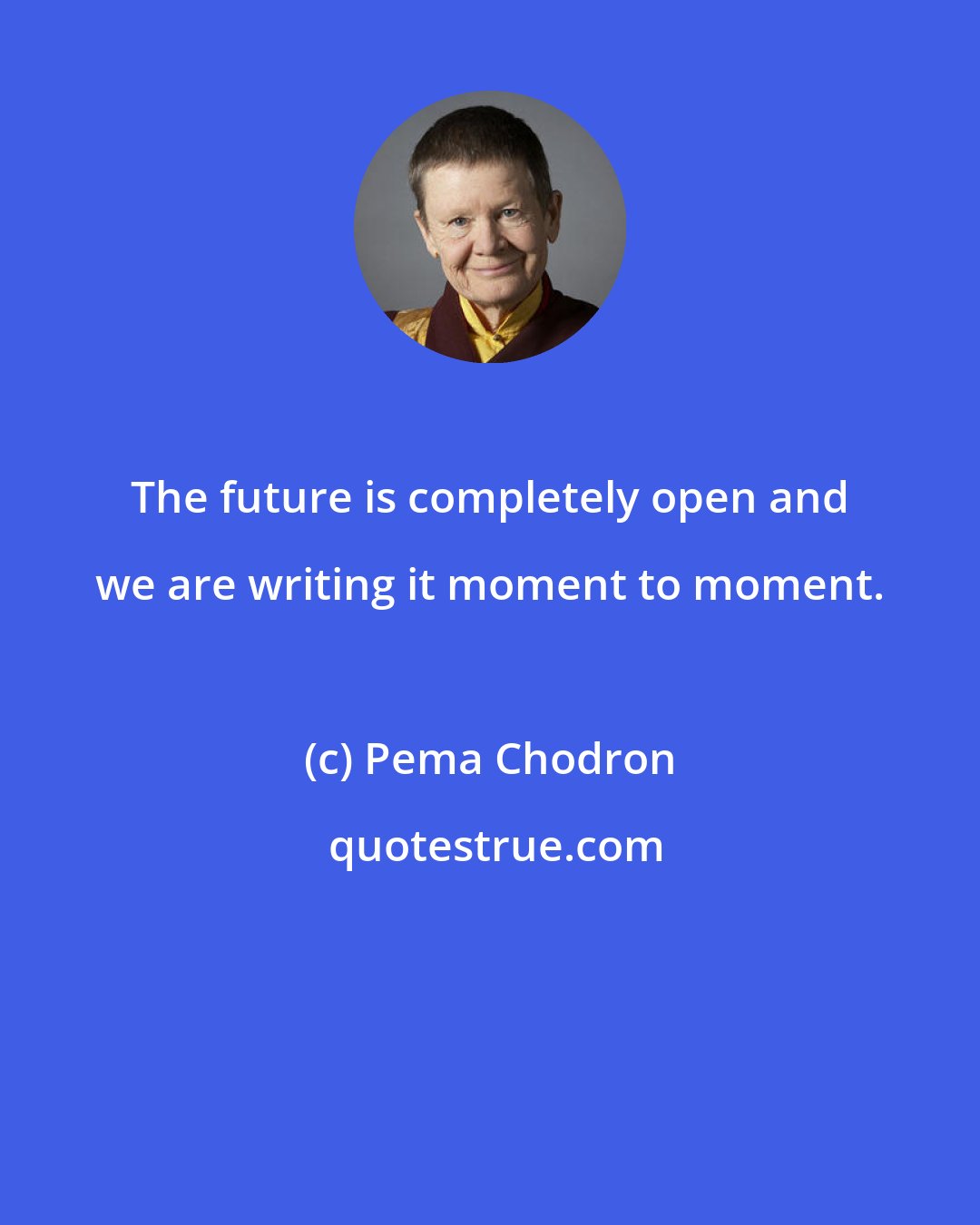 Pema Chodron: The future is completely open and we are writing it moment to moment.