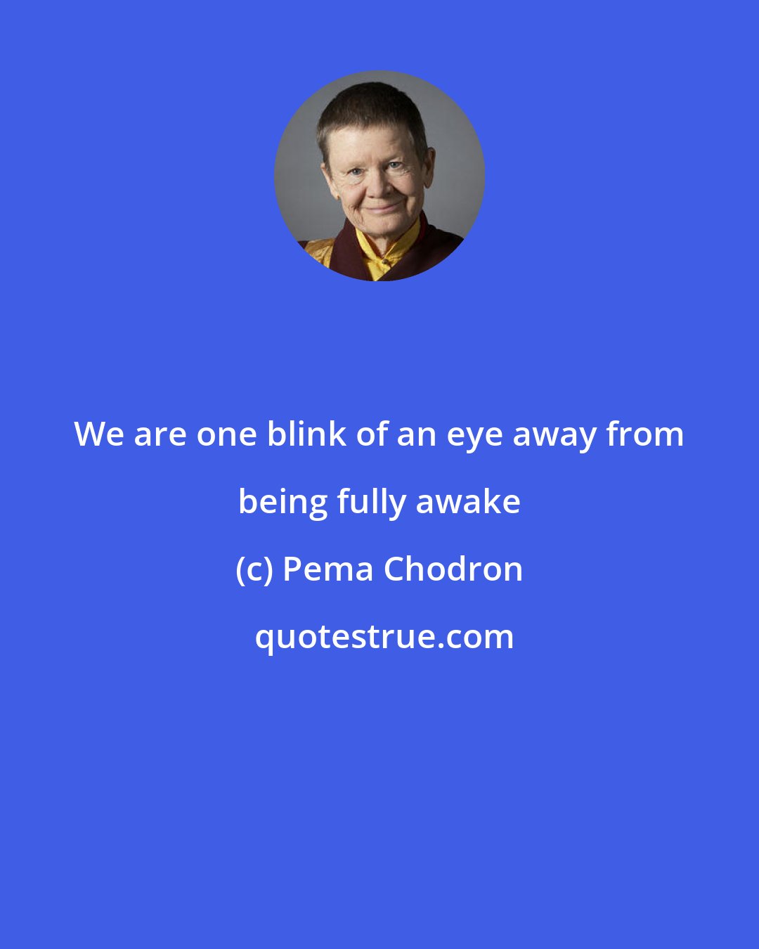 Pema Chodron: We are one blink of an eye away from being fully awake