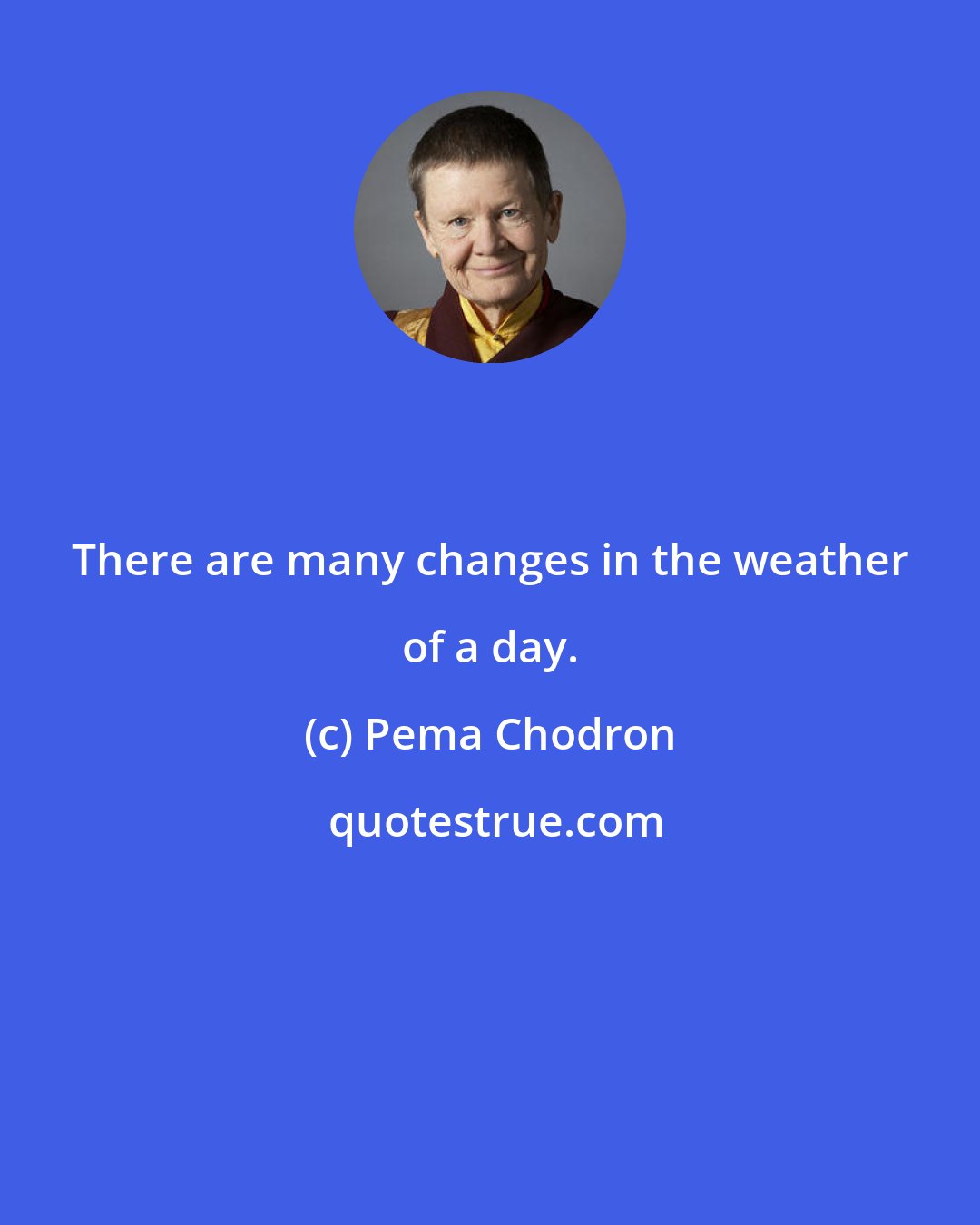 Pema Chodron: There are many changes in the weather of a day.