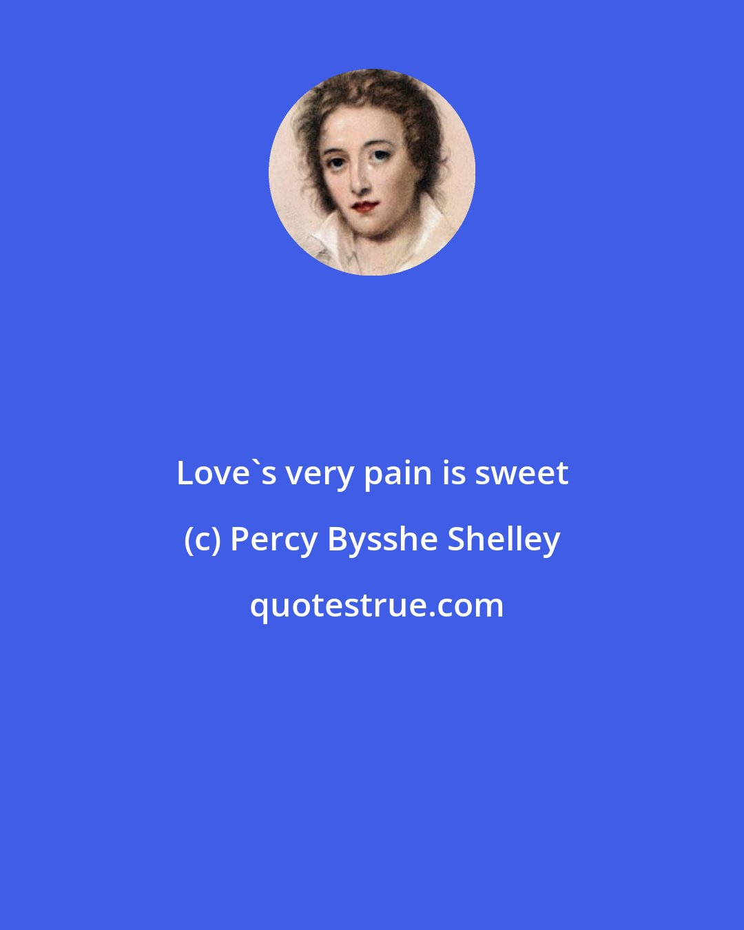 Percy Bysshe Shelley: Love's very pain is sweet