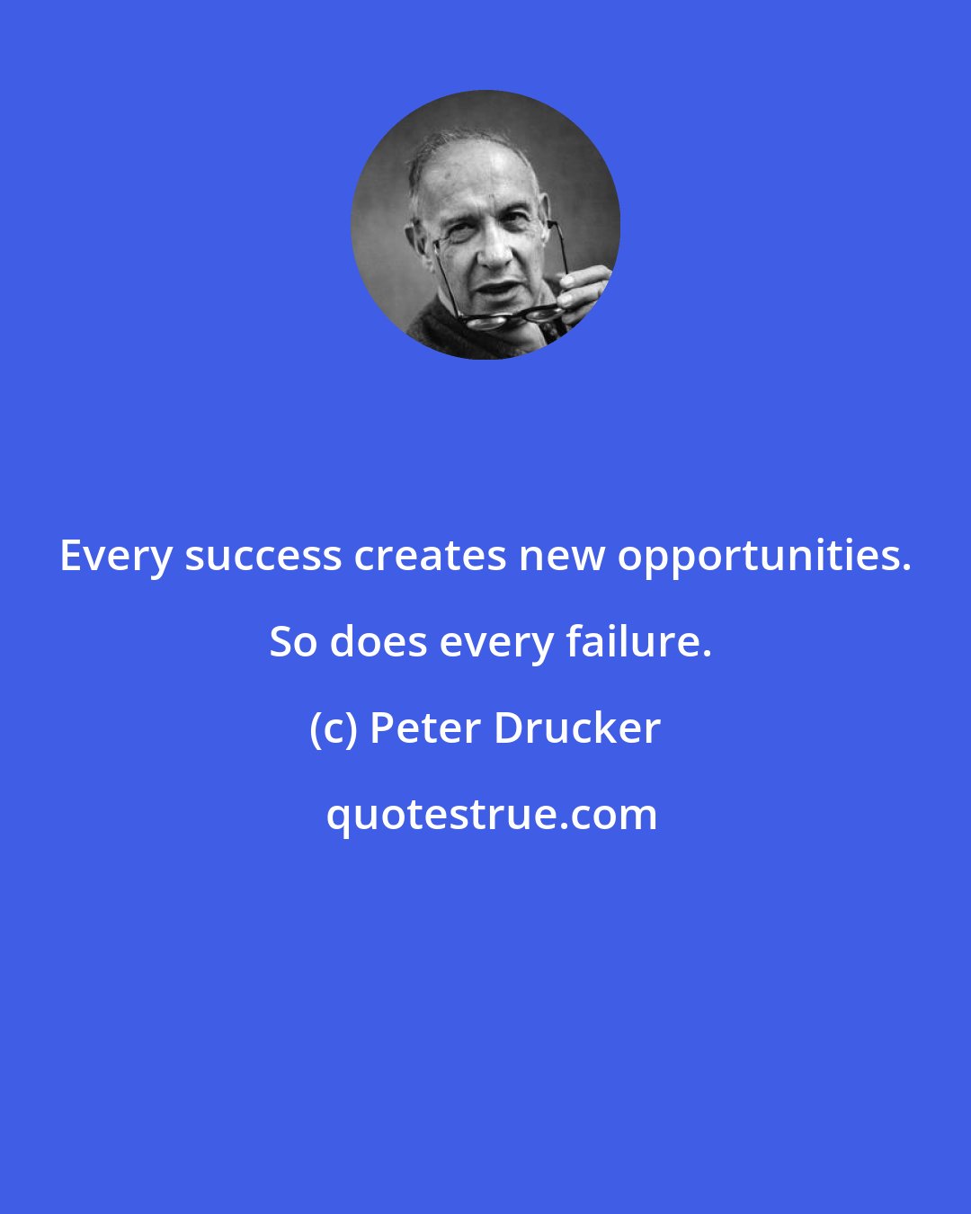 Peter Drucker: Every success creates new opportunities.  So does every failure.