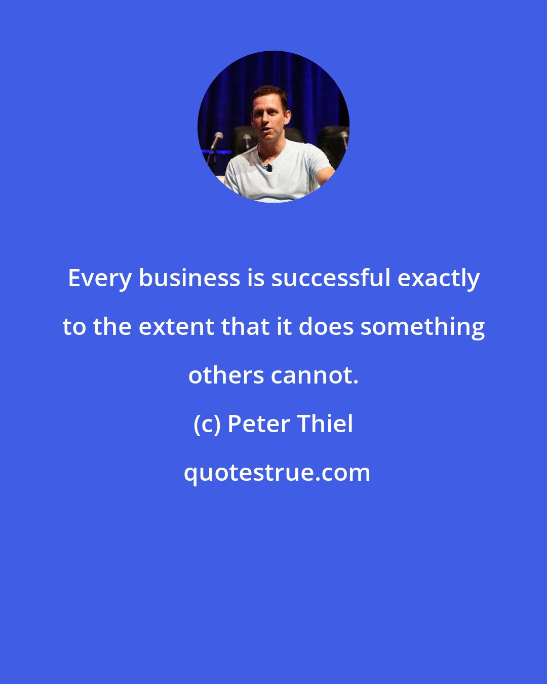 Peter Thiel: Every business is successful exactly to the extent that it does something others cannot.