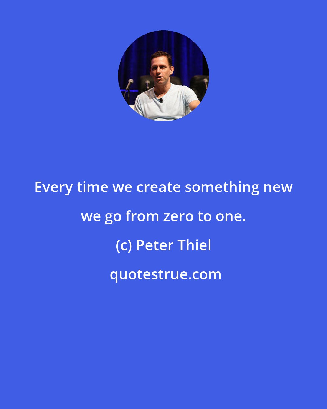 Peter Thiel: Every time we create something new we go from zero to one.