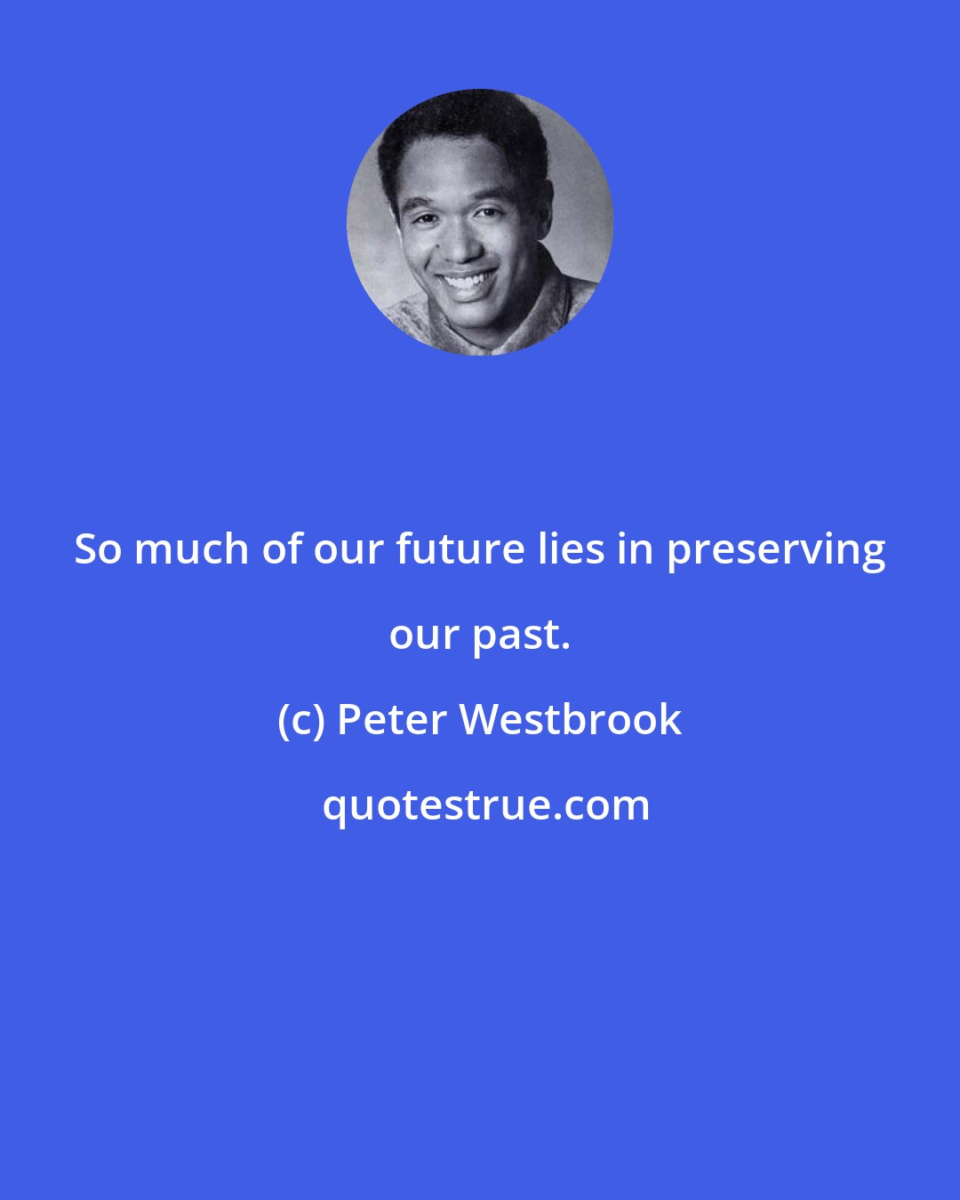 Peter Westbrook: So much of our future lies in preserving our past.