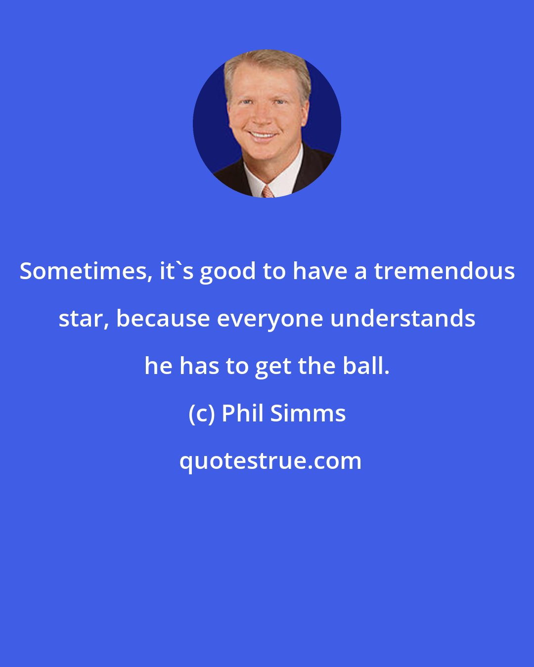 Phil Simms: Sometimes, it's good to have a tremendous star, because everyone understands he has to get the ball.