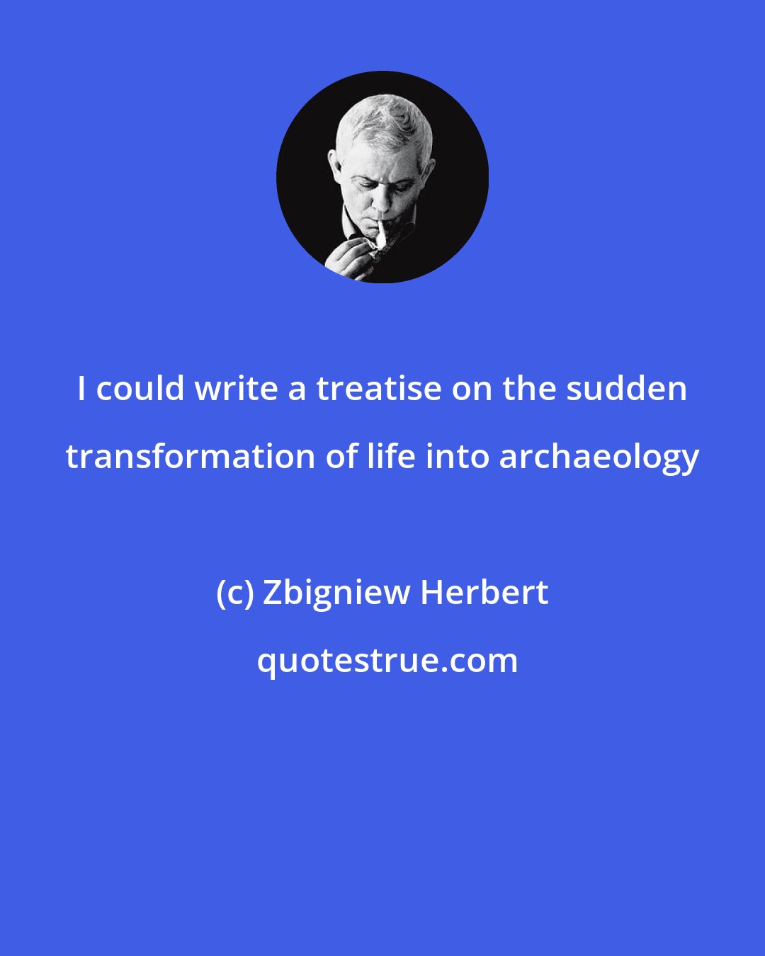 Zbigniew Herbert: I could write a treatise on the sudden transformation of life into archaeology