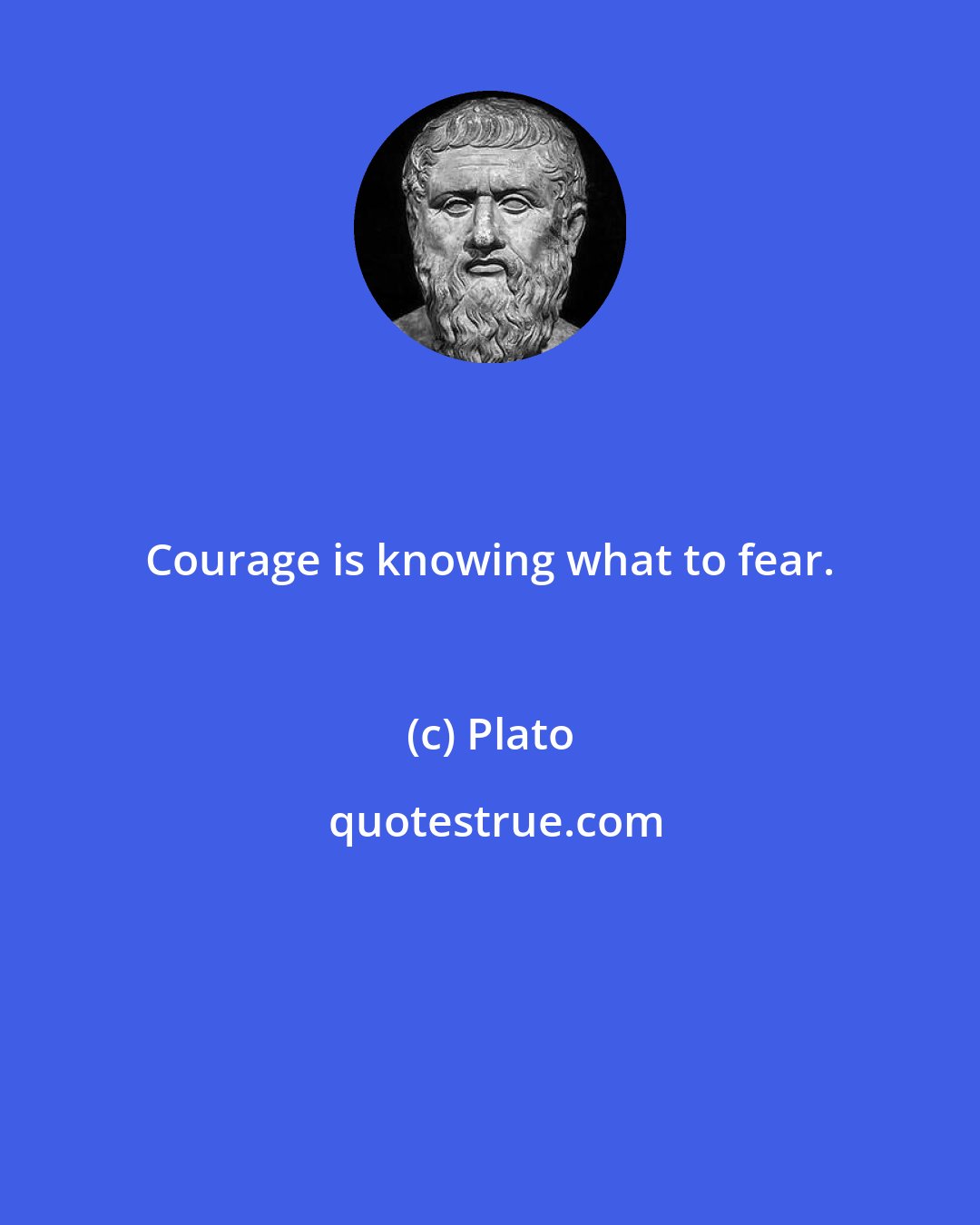 Plato: Courage is knowing what to fear.