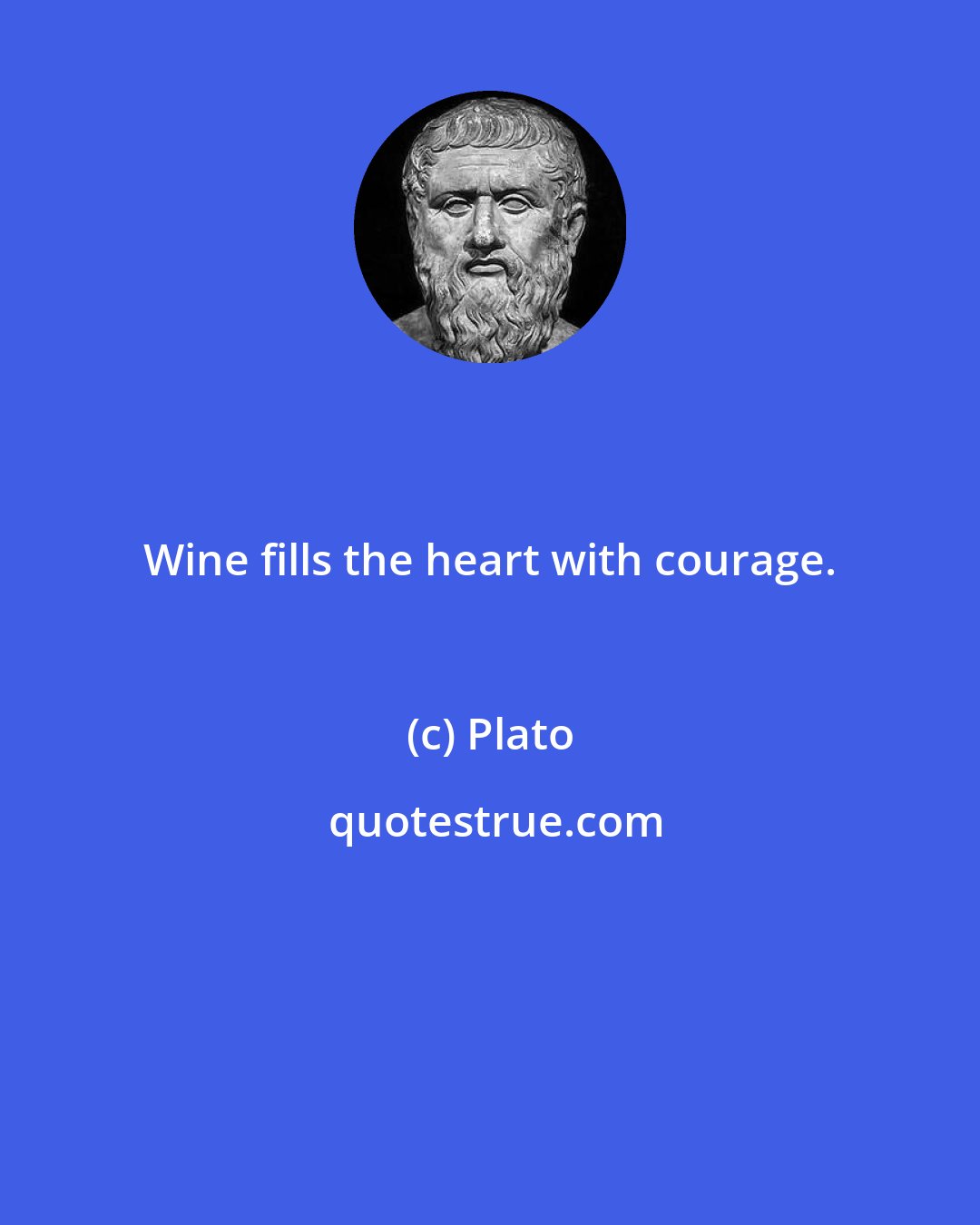 Plato: Wine fills the heart with courage.