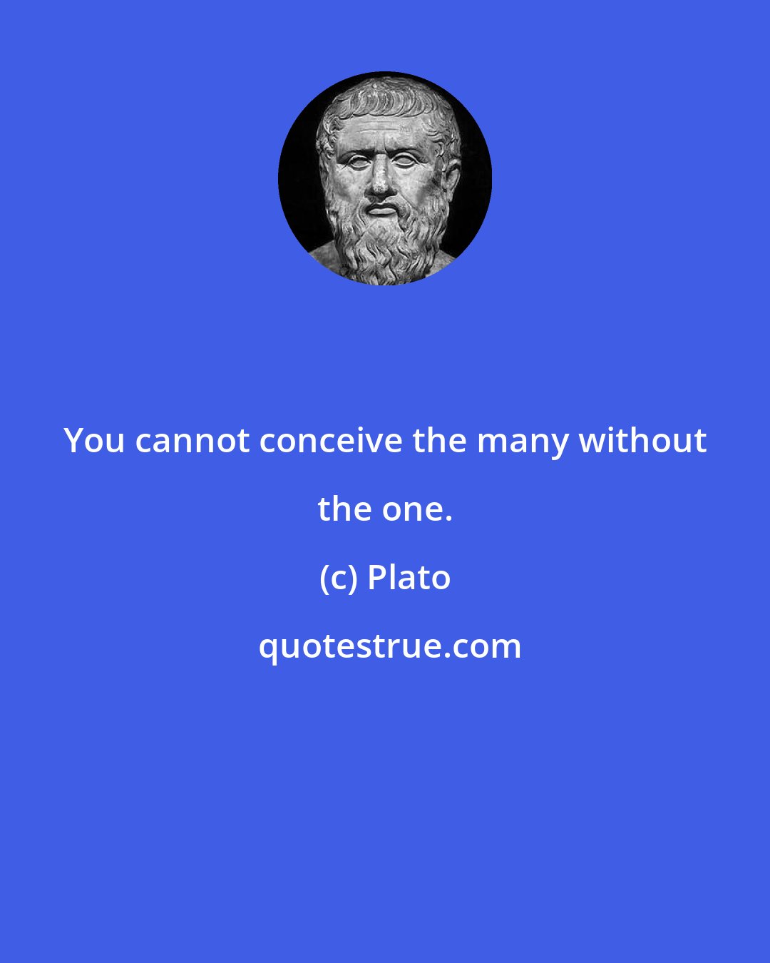 Plato: You cannot conceive the many without the one.