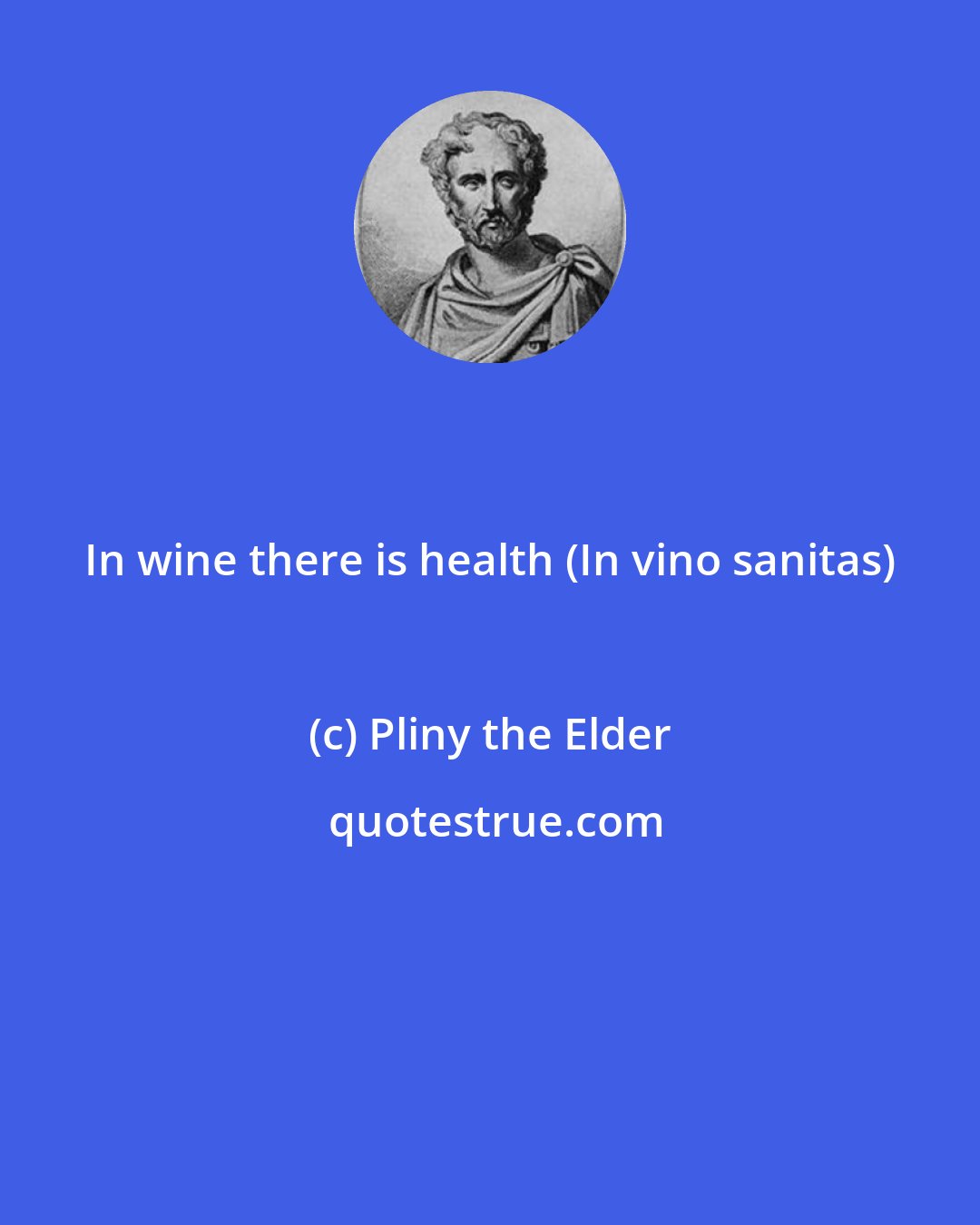 Pliny the Elder: In wine there is health (In vino sanitas)