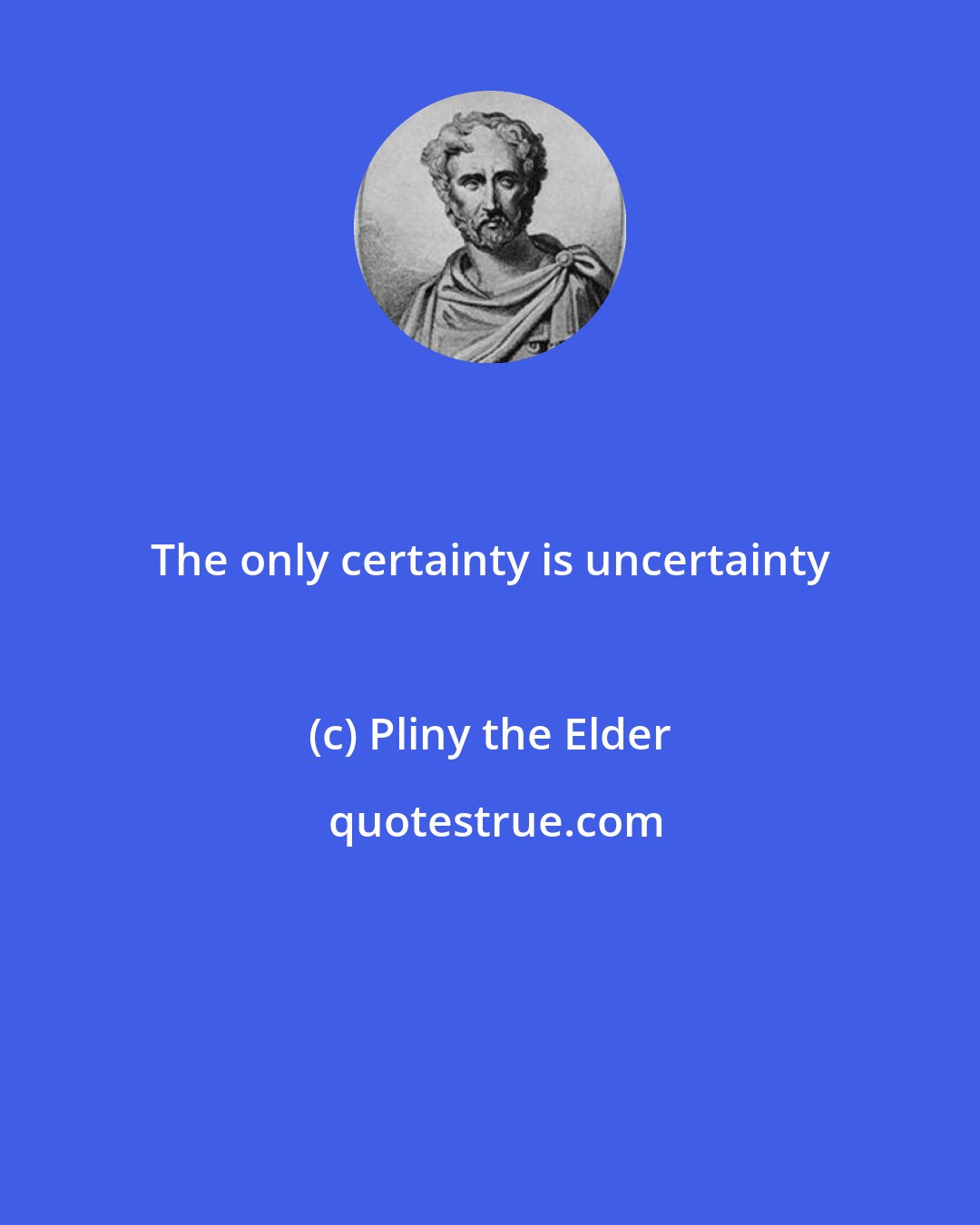 Pliny the Elder: The only certainty is uncertainty