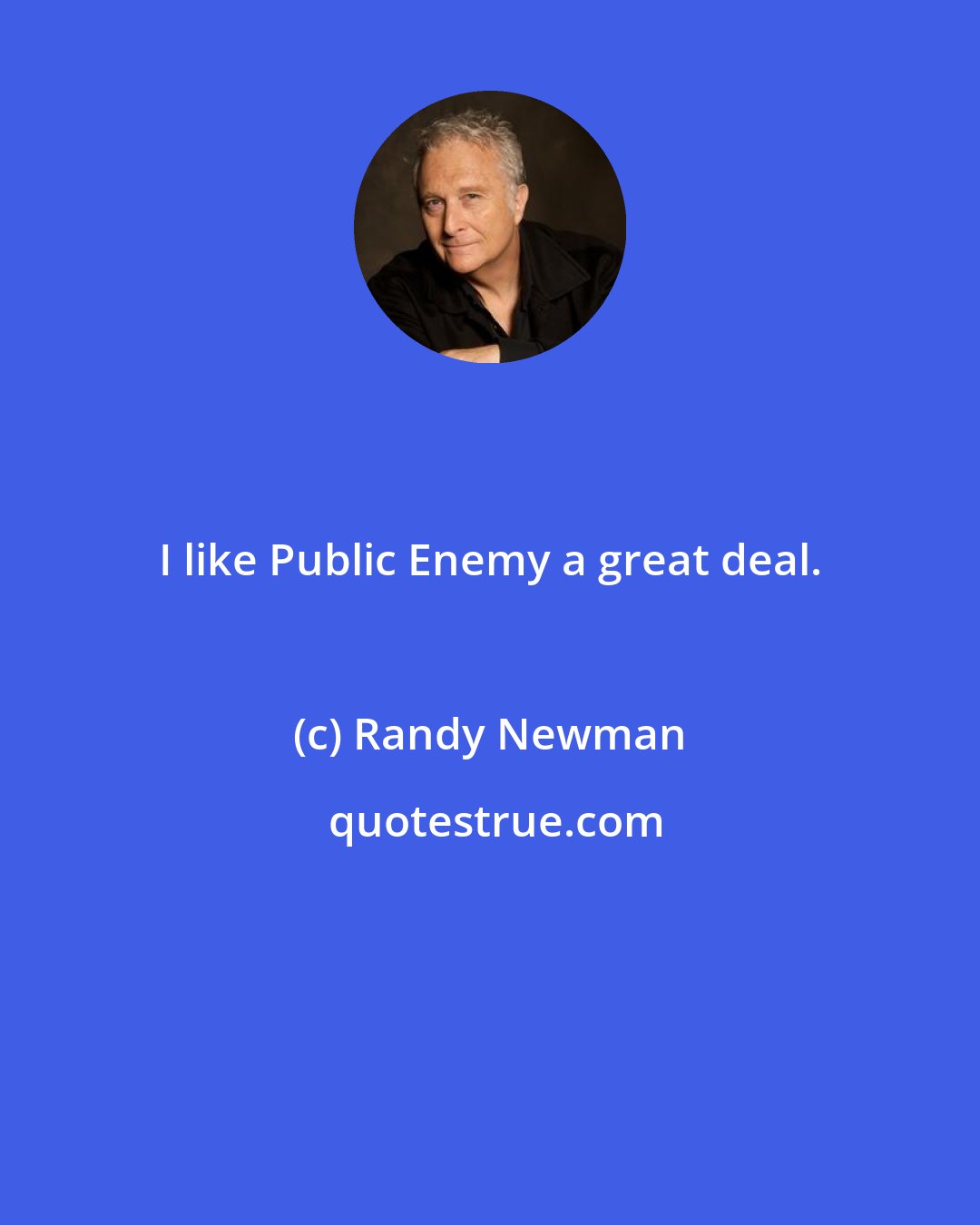 Randy Newman: I like Public Enemy a great deal.