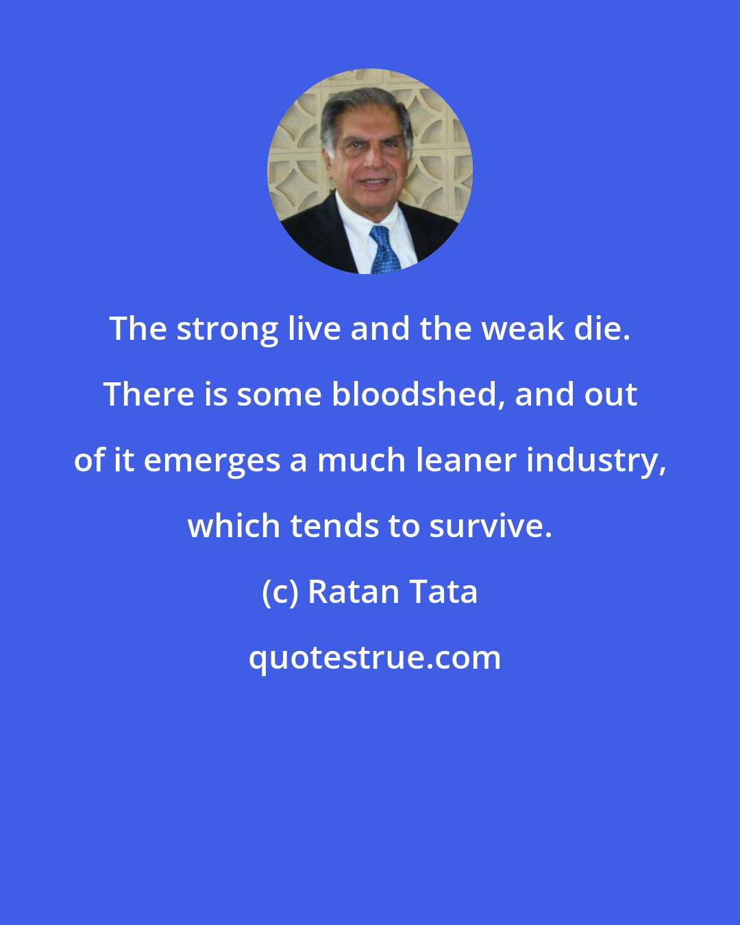 Ratan Tata: The strong live and the weak die. There is some bloodshed, and out of it emerges a much leaner industry, which tends to survive.
