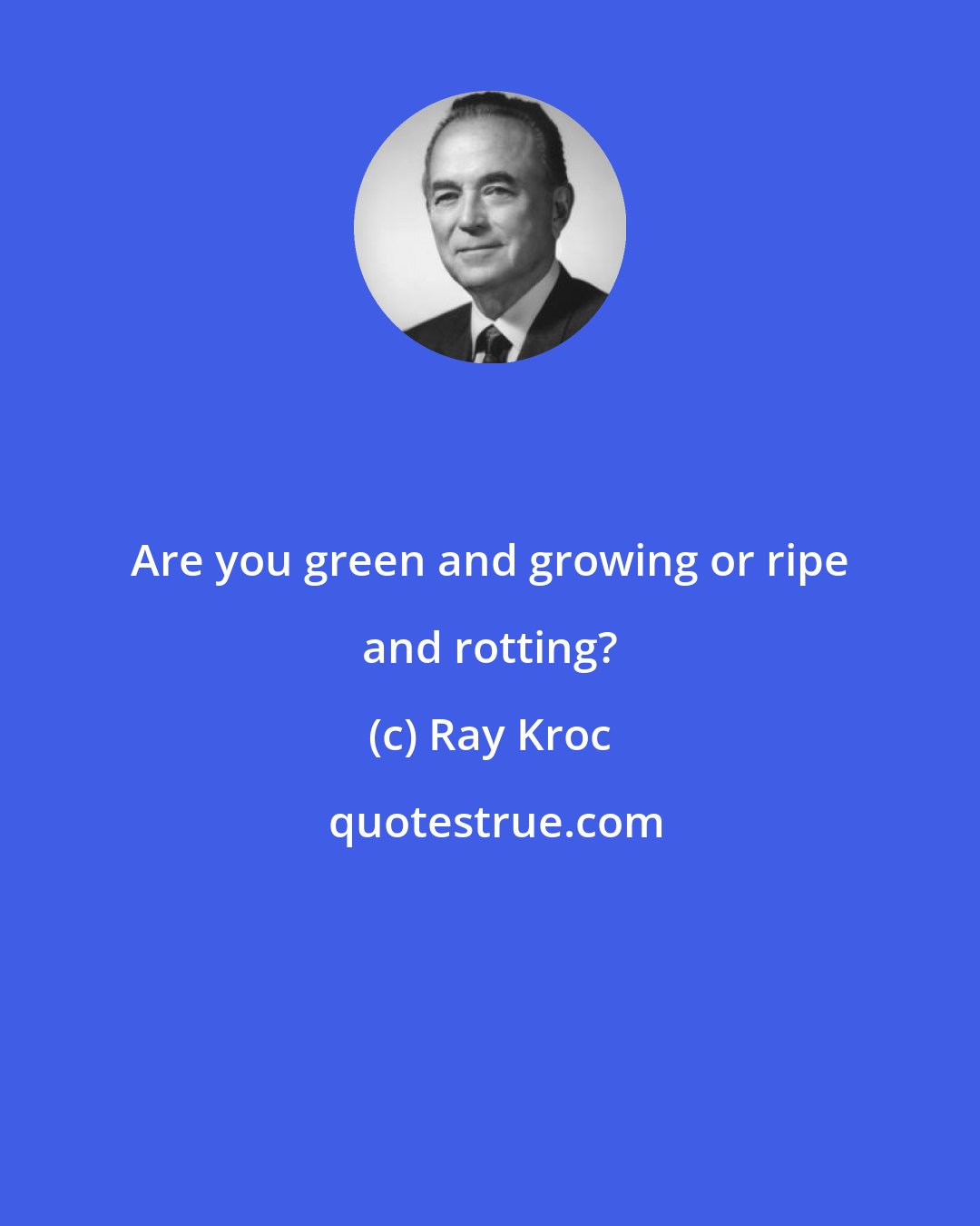 Ray Kroc: Are you green and growing or ripe and rotting?