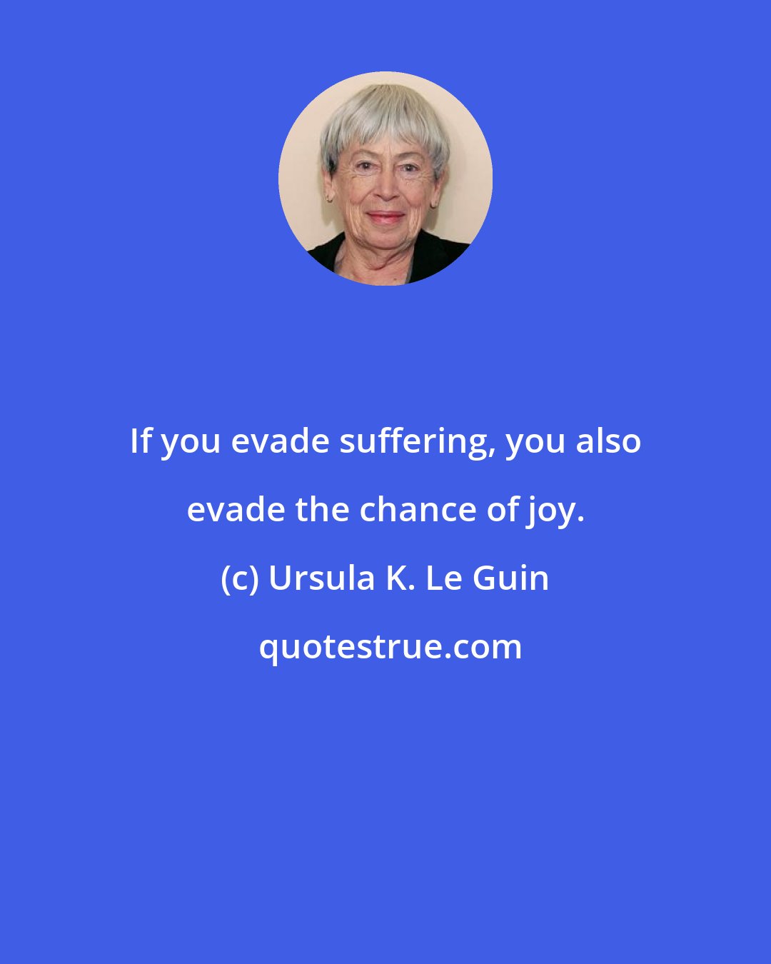 Ursula K. Le Guin: If you evade suffering, you also evade the chance of joy.