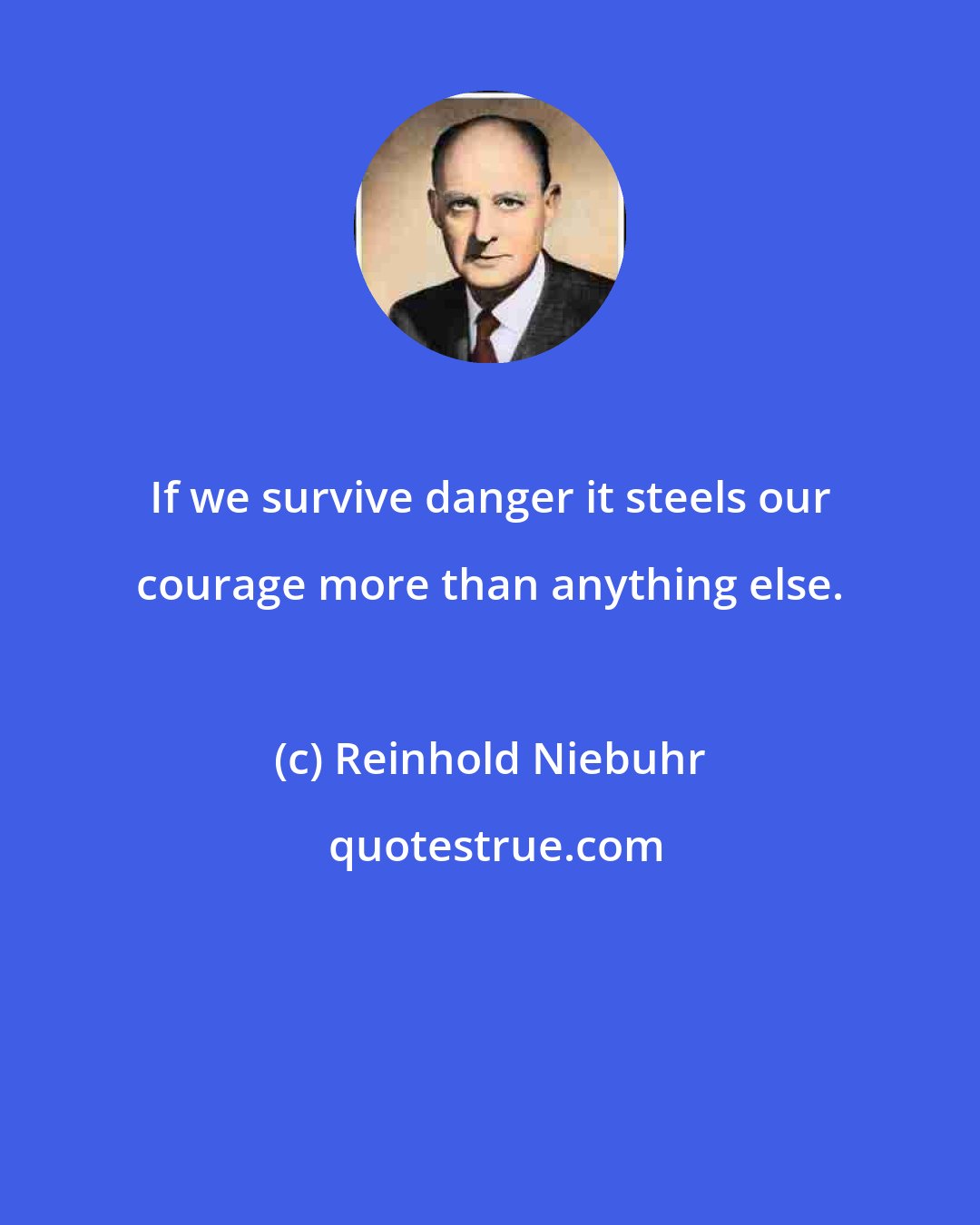 Reinhold Niebuhr: If we survive danger it steels our courage more than anything else.