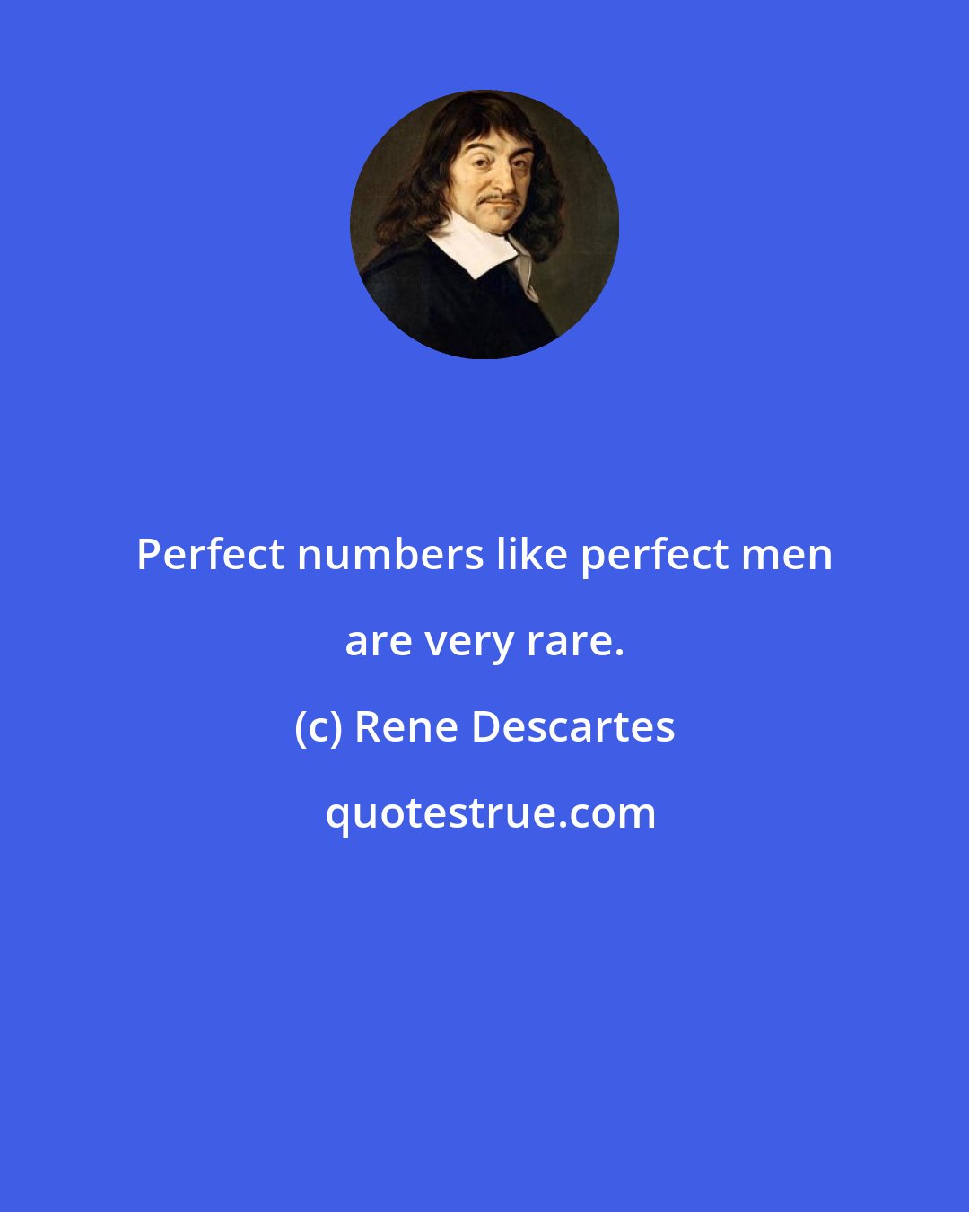 Rene Descartes: Perfect numbers like perfect men are very rare.