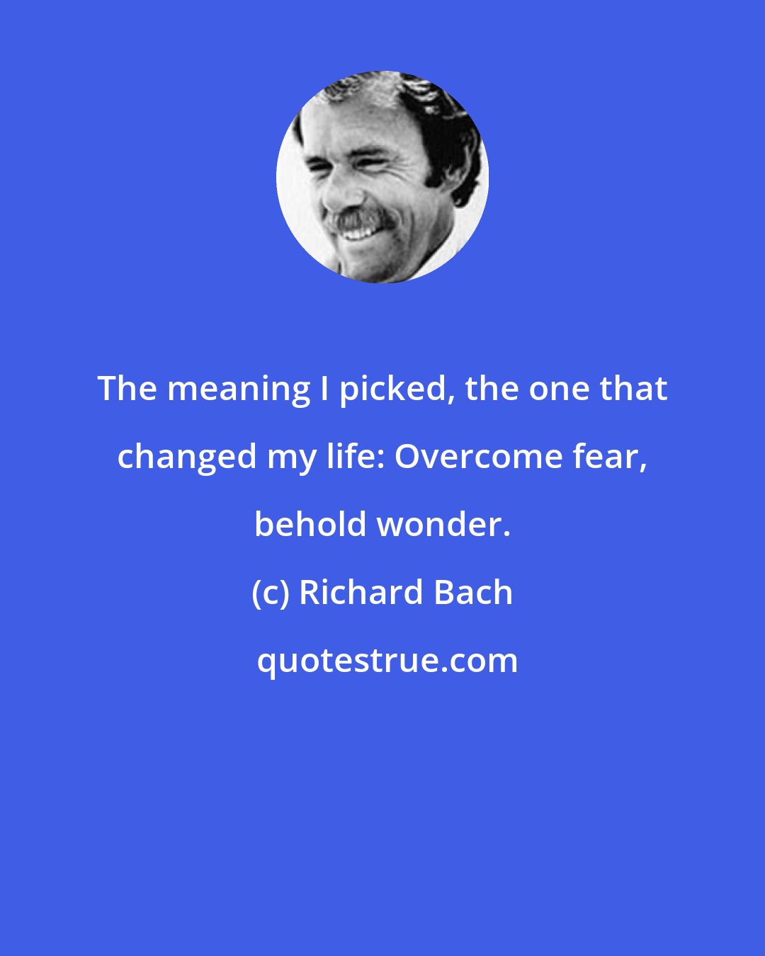 Richard Bach: The meaning I picked, the one that changed my life: Overcome fear, behold wonder.