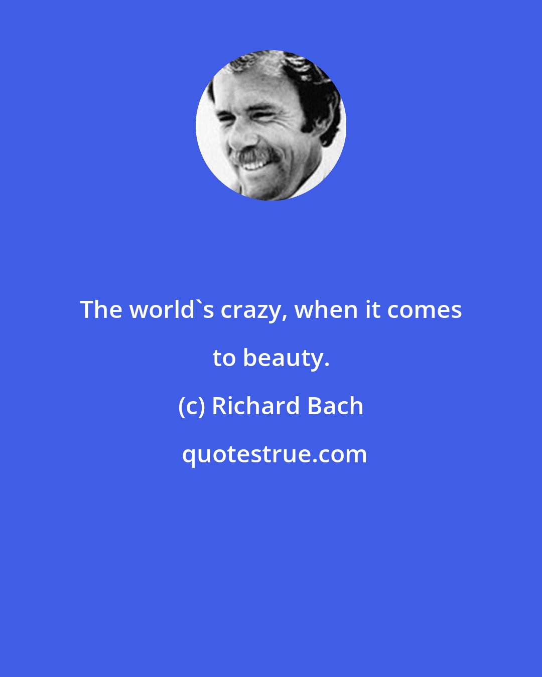 Richard Bach: The world's crazy, when it comes to beauty.