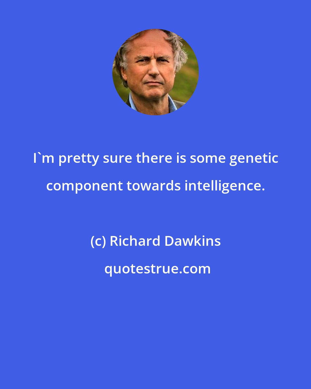 Richard Dawkins: I'm pretty sure there is some genetic component towards intelligence.