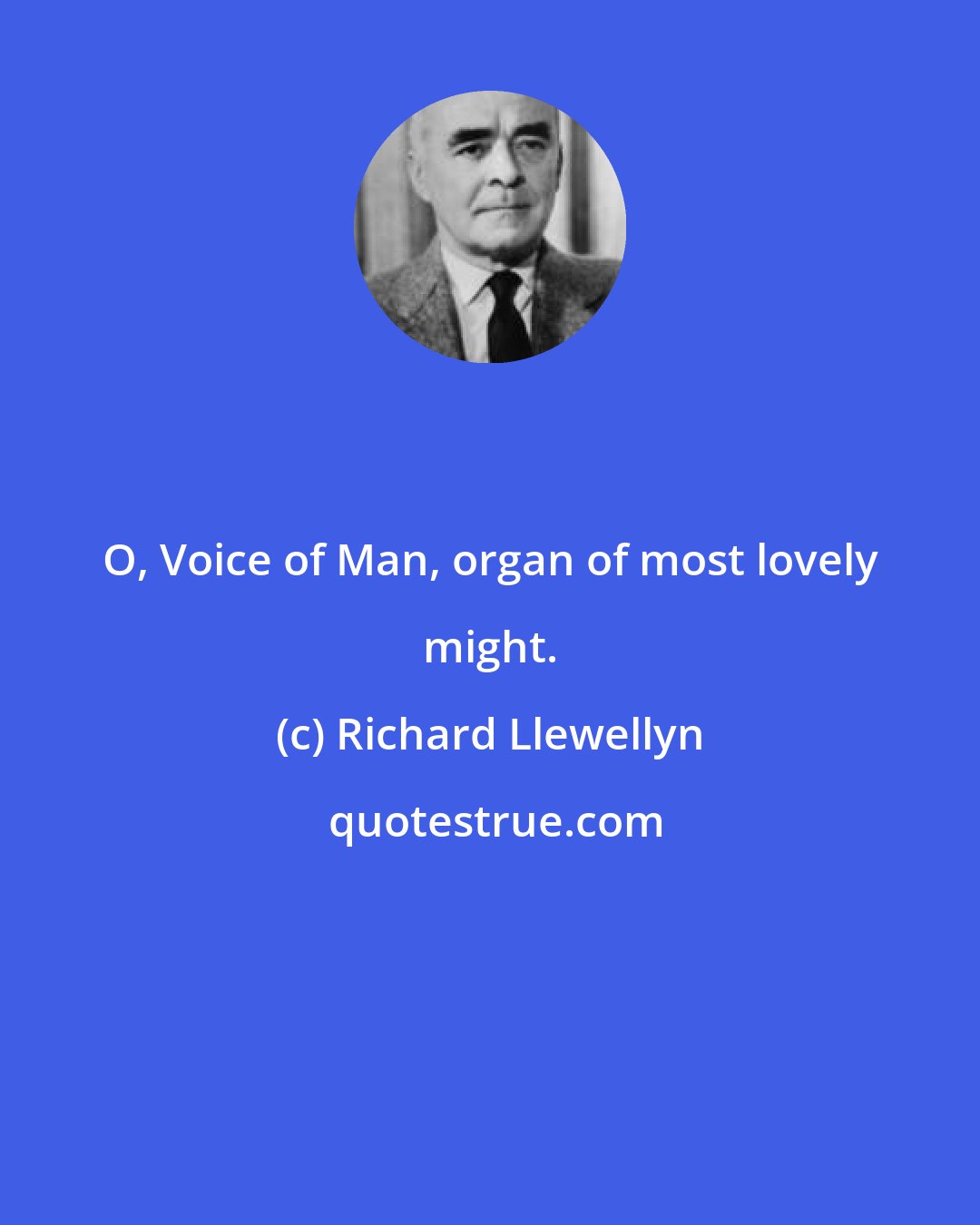 Richard Llewellyn: O, Voice of Man, organ of most lovely might.