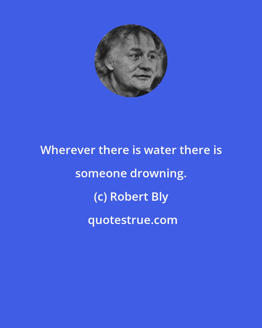 Robert Bly: Wherever there is water there is someone drowning.