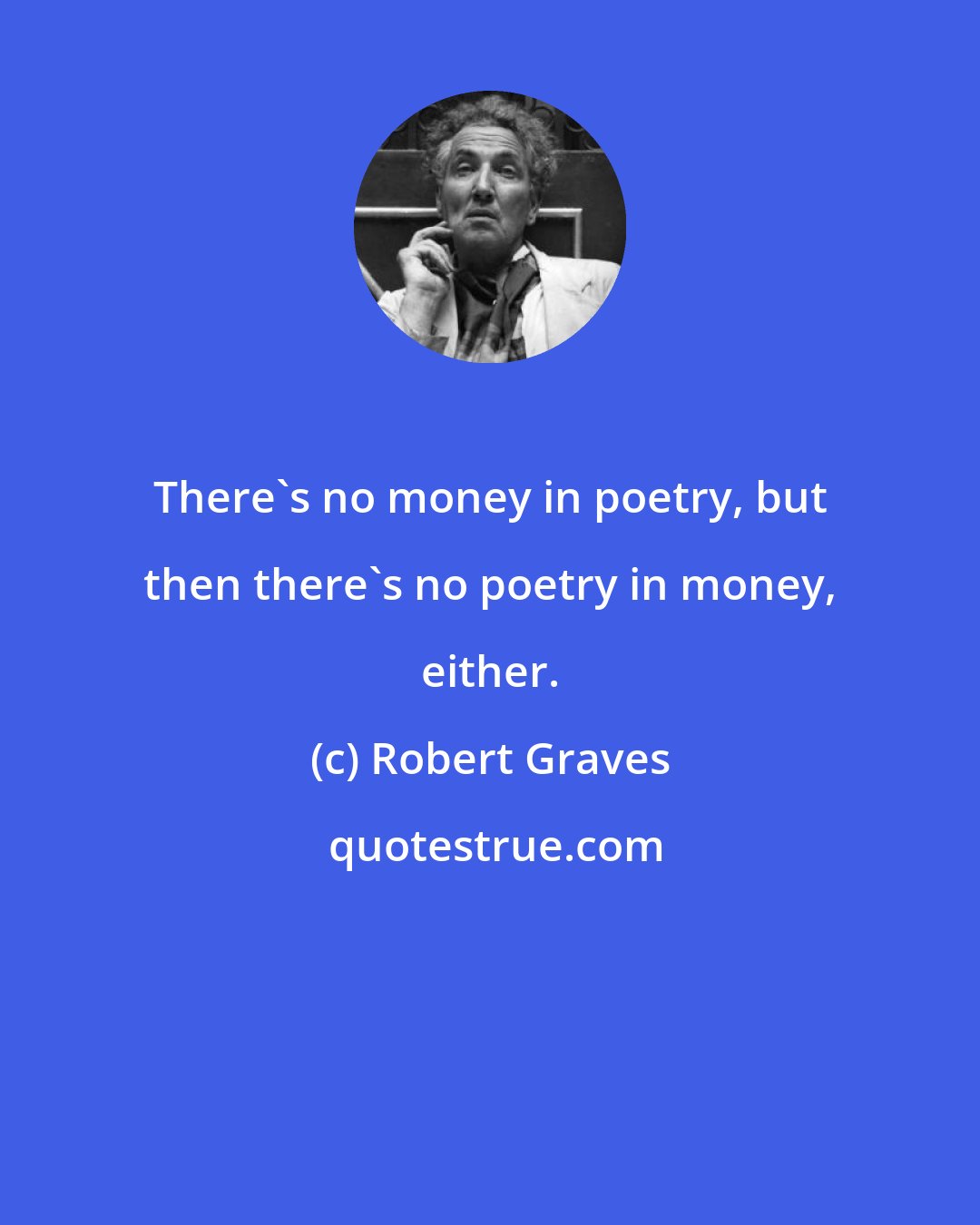 Robert Graves: There's no money in poetry, but then there's no poetry in money, either.