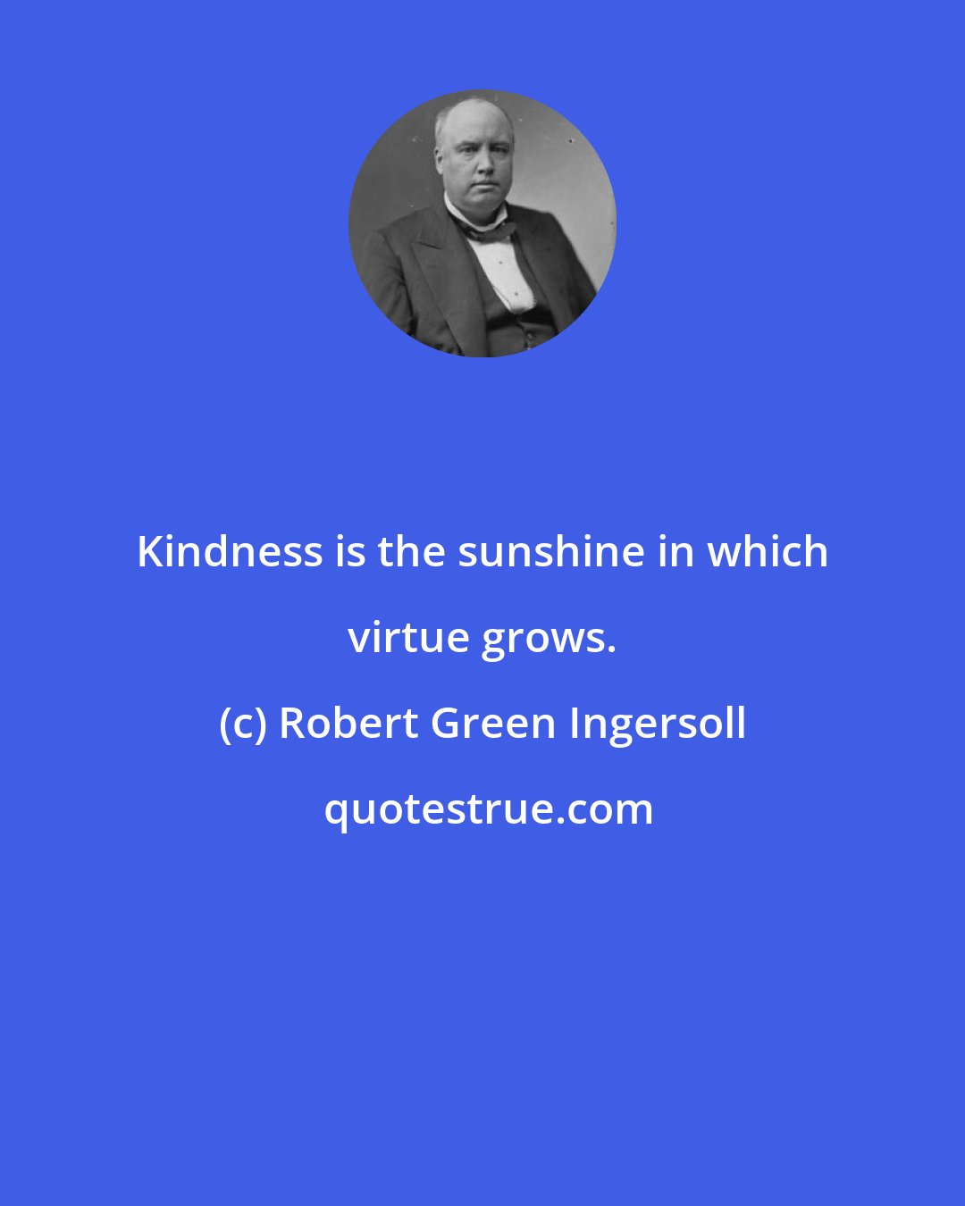 Robert Green Ingersoll: Kindness is the sunshine in which virtue grows.