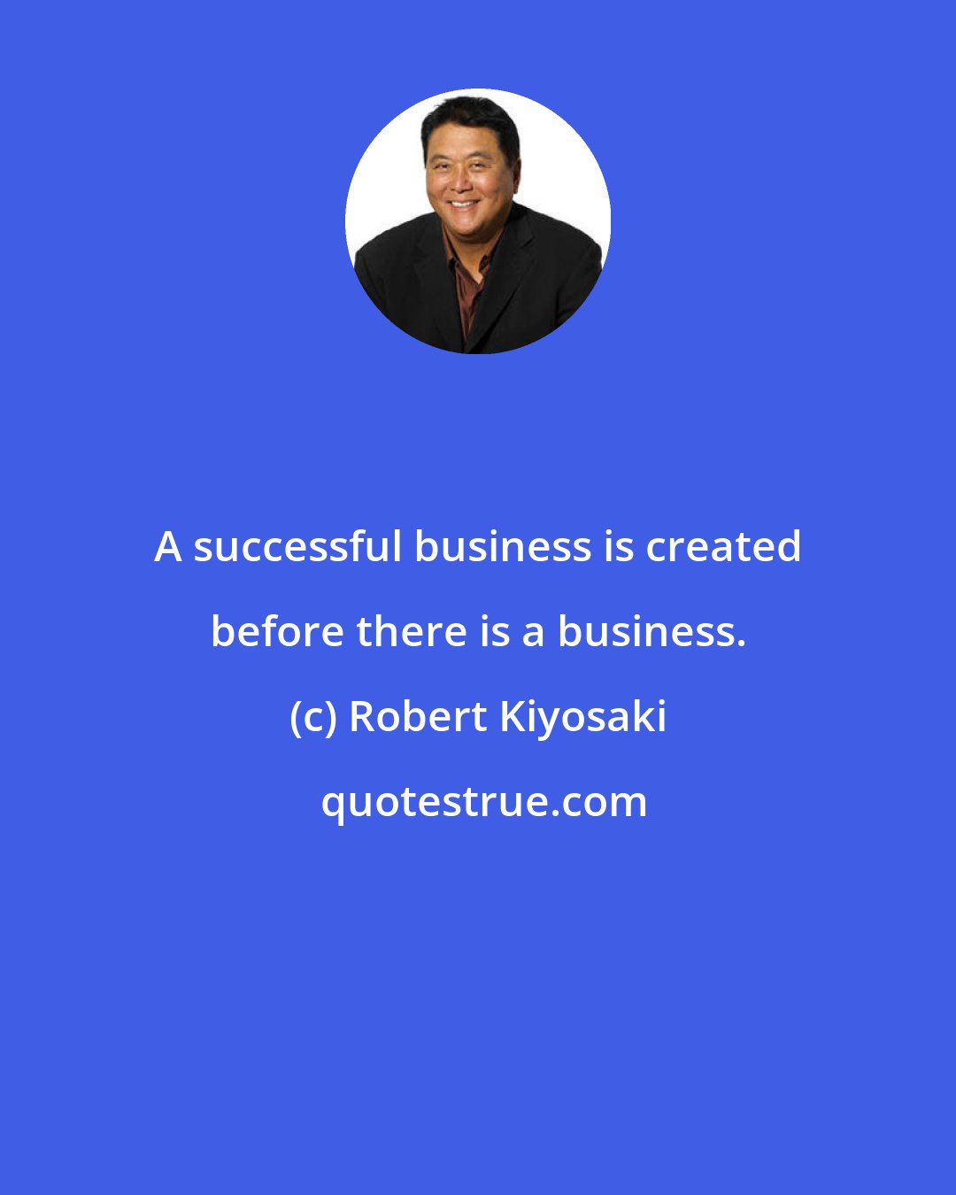 Robert Kiyosaki: A successful business is created before there is a business.